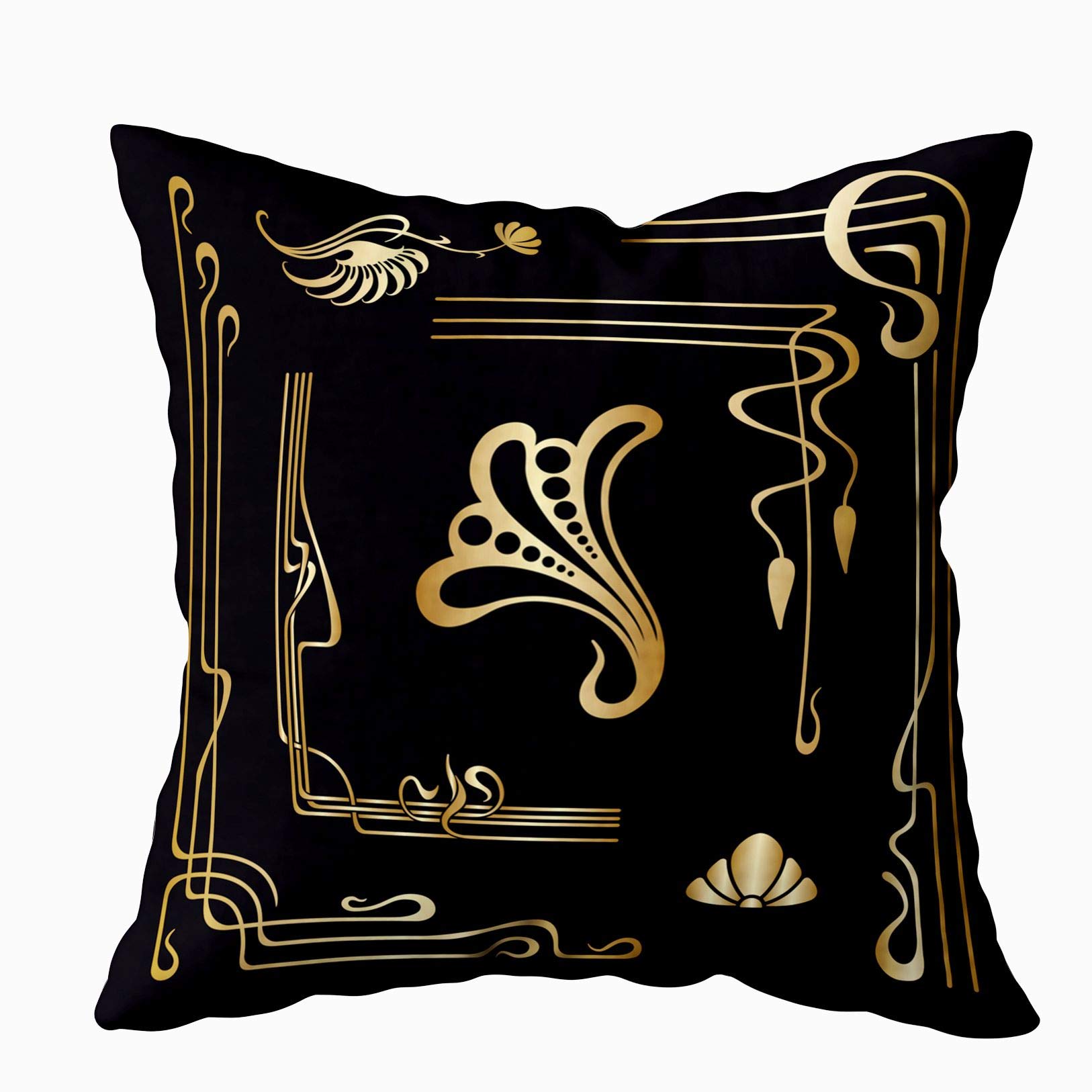 20x20 Inch Decorative Pillow Covers with Zipper - Art Nouveau Design Throw Pillow Cases Set for Sofa, Bed & Home Decor | Perfect for Living Room, Bedroom & Dorm