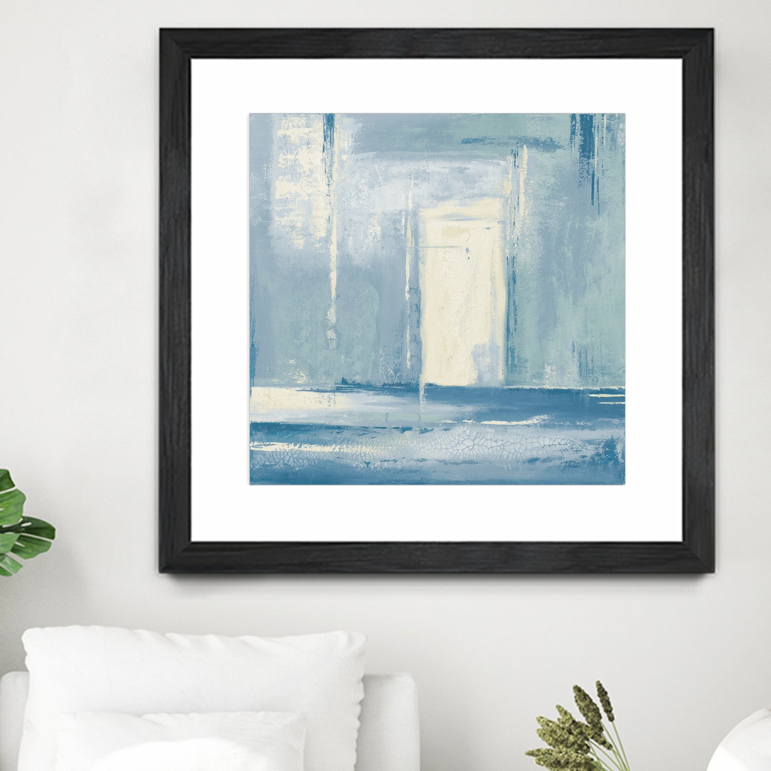 Blue Room Abstract Wall Art - Modern Canvas Painting for Living Room, Bedroom & Office Decor - Perfect for Home & Office Interior Design