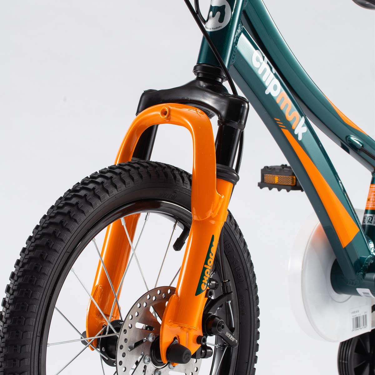 RoyalBaby Chipmunk Explorer 16 Inch Kids Bike with Dual Disc Brakes, Training Wheels, Kickstand & Bell - Complete Bike Tool Kit Included - Perfect Bicycle Gift for Boys & Girls Ages 4-8 Years Old - Ideal for Neighborhood Rides, Park Adventures & Learning to Cycle
