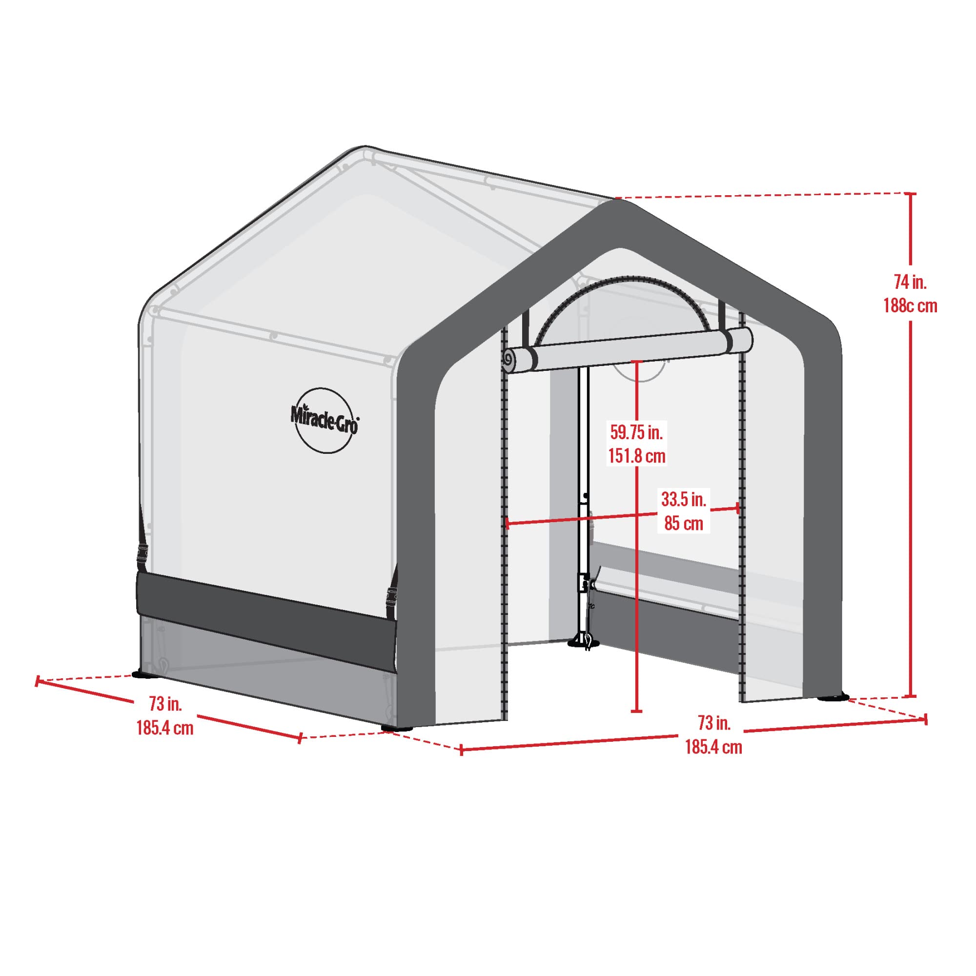 Miracle-Gro 6x6x6 ft All-Season Greenhouse - Waterproof Translucent Plant Shelter for Indoor/Outdoor Gardening | Perfect for Backyard, Patio, Balcony & Small Space Plant Protection