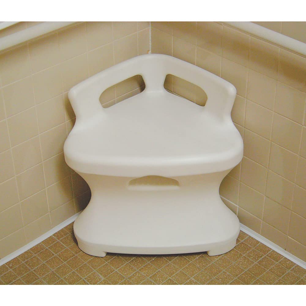 Corner Shower Seat for Elderly & Disabled - Sturdy Bathroom Bench with Non-Slip Surface - Ideal for Safe Showering & Bathing Assistance