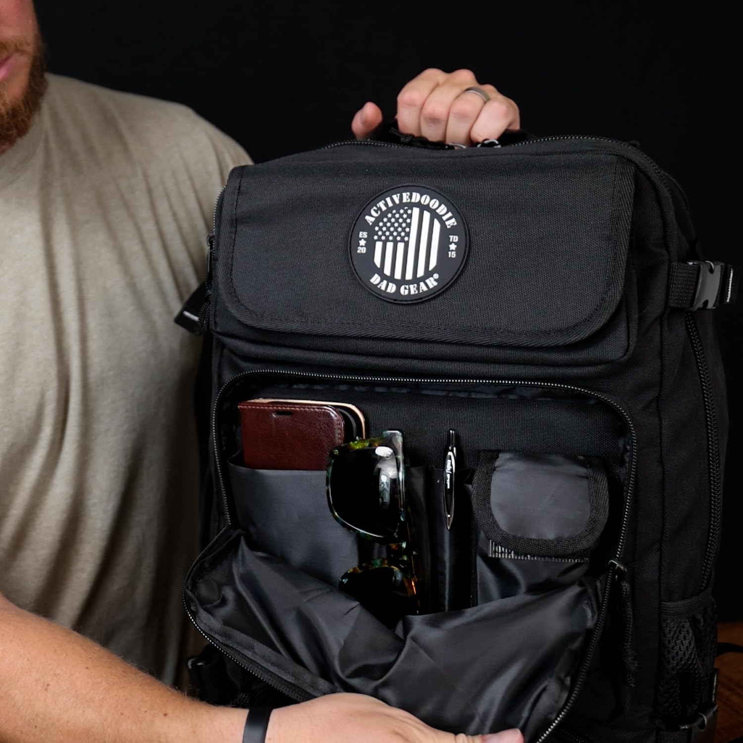 Durable Men's Diaper Backpack with Built-In Cooler, Removable Wet Bag & Waterproof Changing Pad - Convertible from Backpack to Duffle Bag (Black) | Perfect for Dads On-The-Go, Baby Travel & Outdoor Adventures