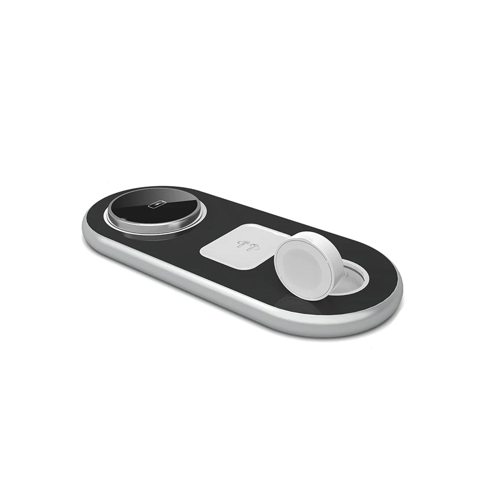 FlexiCharge 3-in-1 Wireless Charging Station for iPhone, Samsung & AirPods | Fast Qi-Certified Charger for Home, Office & Travel