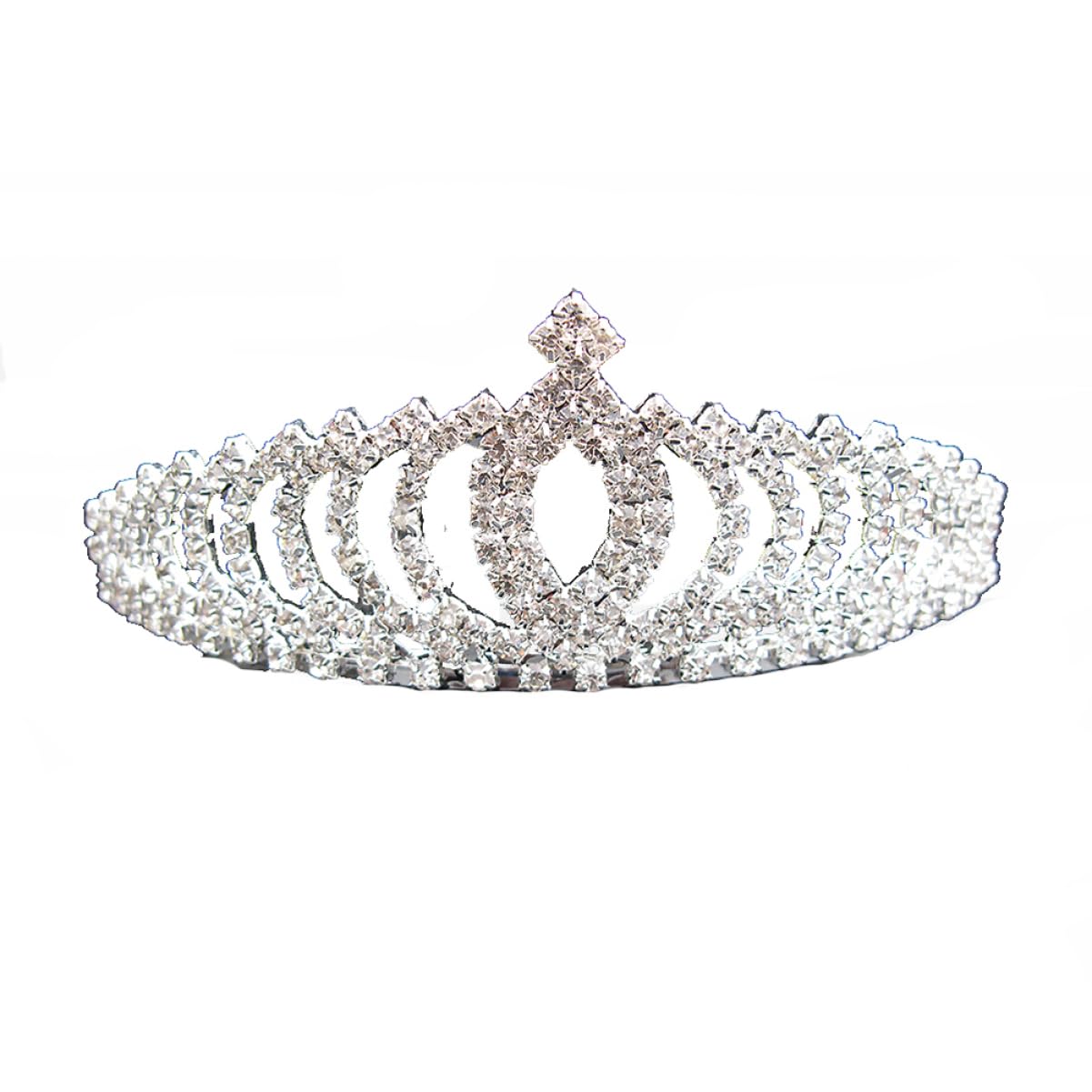 POPETPOP Wedding Tiara Crystal Crown - Rhinestone Bridal Headpiece for Bride, Princess Wedding Hair Jewelry - Perfect for White Wedding Dress, Bridal Shower, Prom, Pageant, and Special Occasions