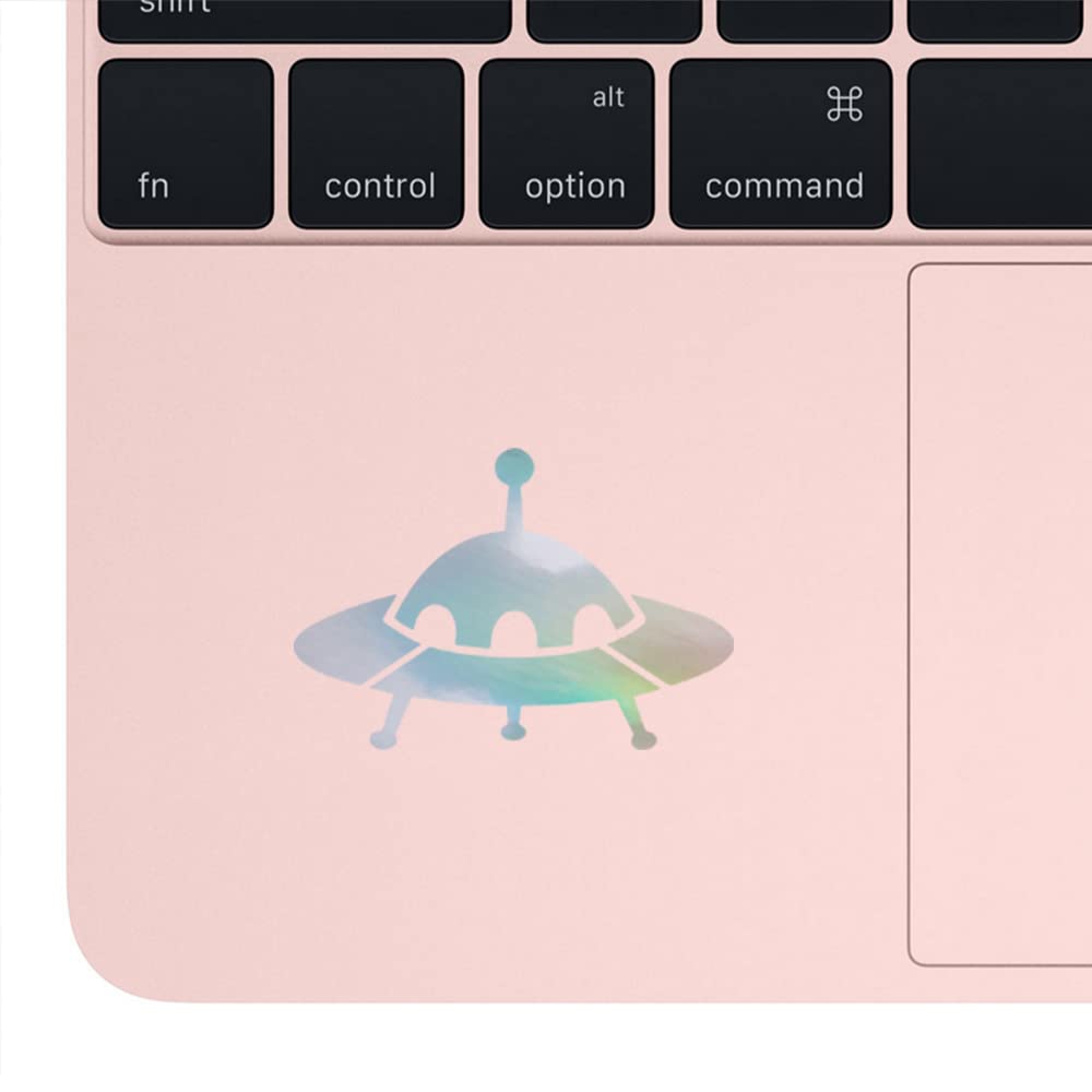 Premium UFO Alien Spaceship Holographic Decal Stickers (Set of 2) - Waterproof Vinyl Stickers for Laptop, Phone, Helmet, Car Window, Bumper, Mug, Cup, Door & Wall Decoration - Perfect for Sci-Fi Fans, Space Themed Parties & Unique Gift Ideas