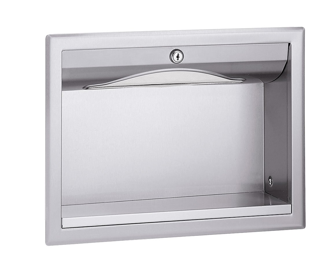 Bradley 198 In-Wall Towel Dispenser - White Stainless Steel Bathroom Tissue Holder for Home & Commercial Use | Perfect for Restrooms, Kitchens, Gyms & Hotels