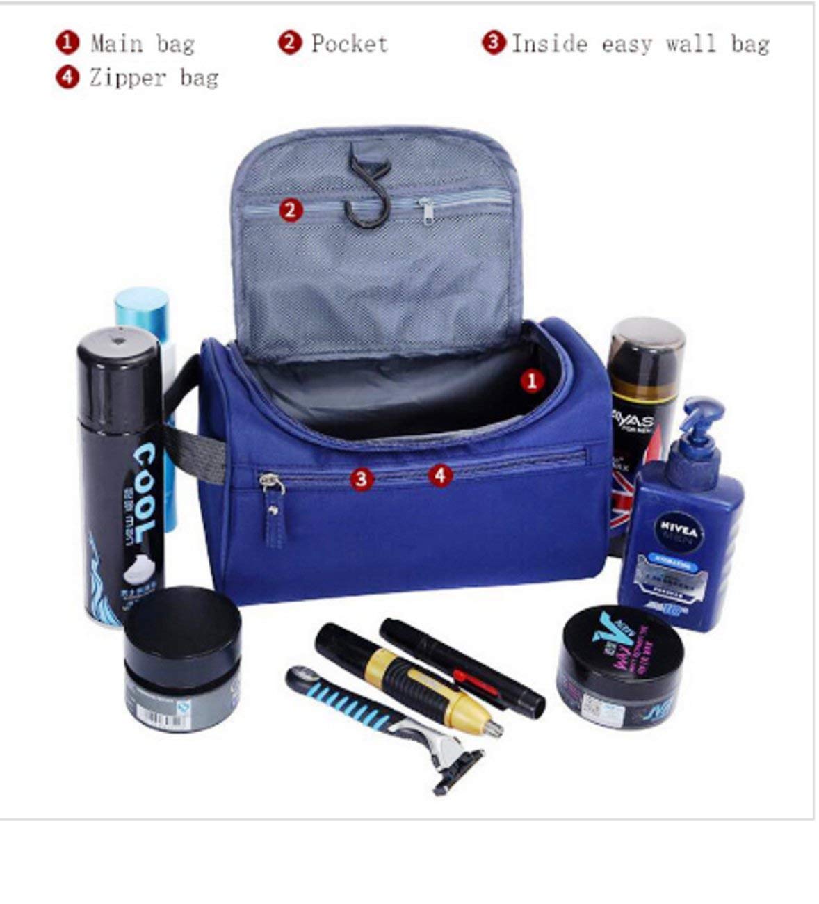 PUHBRHY Large Multifunctional Travel Makeup Organizer Bag - Waterproof Cosmetic Case with Hook, Portable Grooming Kit Storage for Women | Perfect for Air Travel, Vacation, Gym & Daily Use