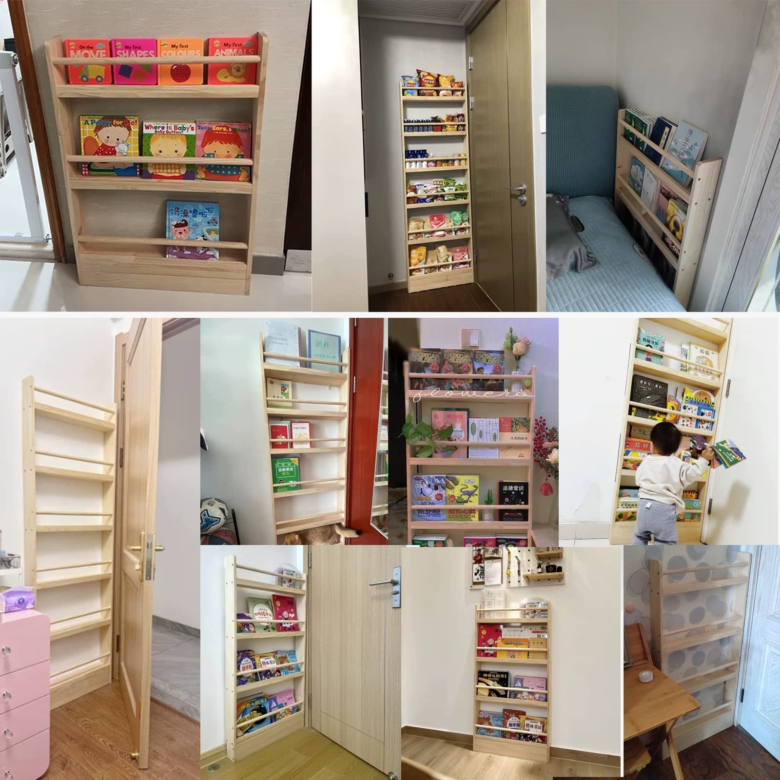 Wooden Floor Standing Magazine Rack - Space Saving Brochure Holder for Home & Office - Organize Books, Newspapers, Tablets in Corners (80x144.5cm/31.5x56.9in) - Perfect for Living Rooms, Waiting Areas & Reception Spaces
