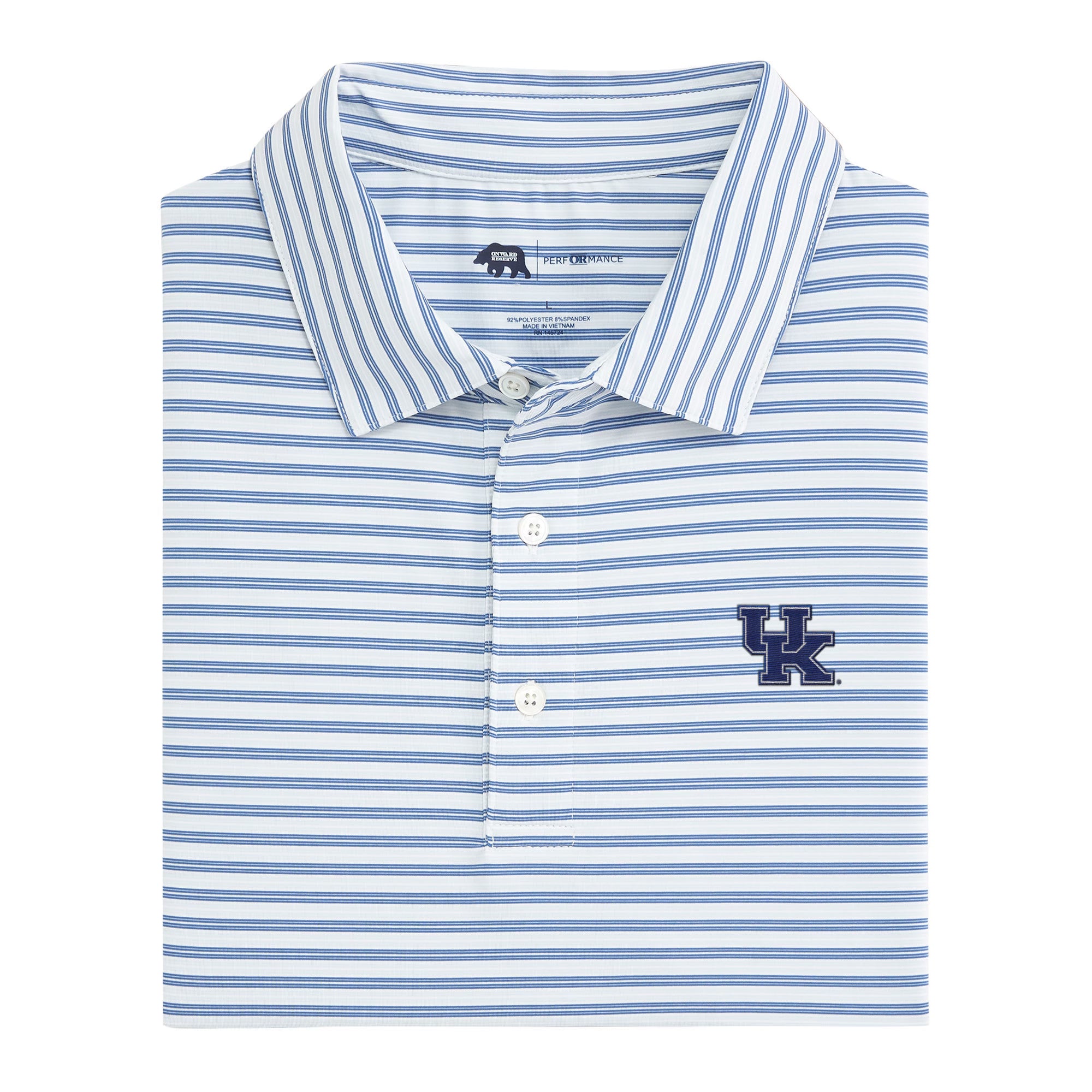 Kentucky Wedge Stripe Performance Polo Shirt for Men - Breathable Moisture-Wicking Golf & Tennis Shirt - Casual Business Wear & Outdoor Sports Apparel