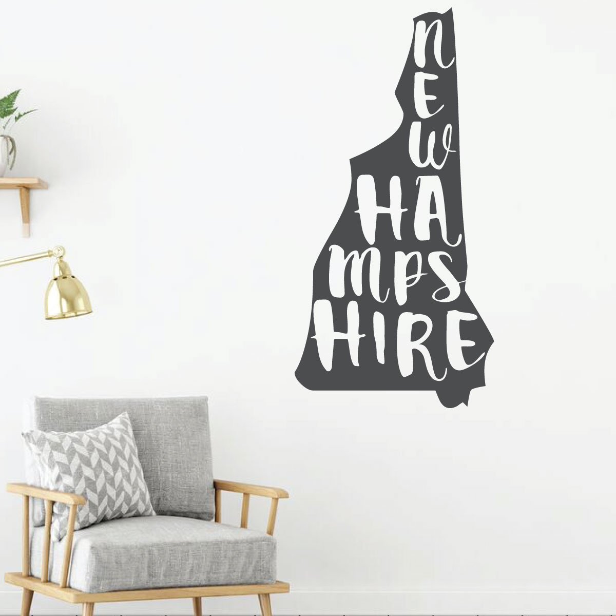 New Hampshire Wall Decal - Premium Vinyl State Silhouette Art for Home Decor | Perfect for Living Room, Bedroom & Nursery Wall Stickers | Easy Peel & Stick Removable Decoration for Houses, Apartments & Dorms