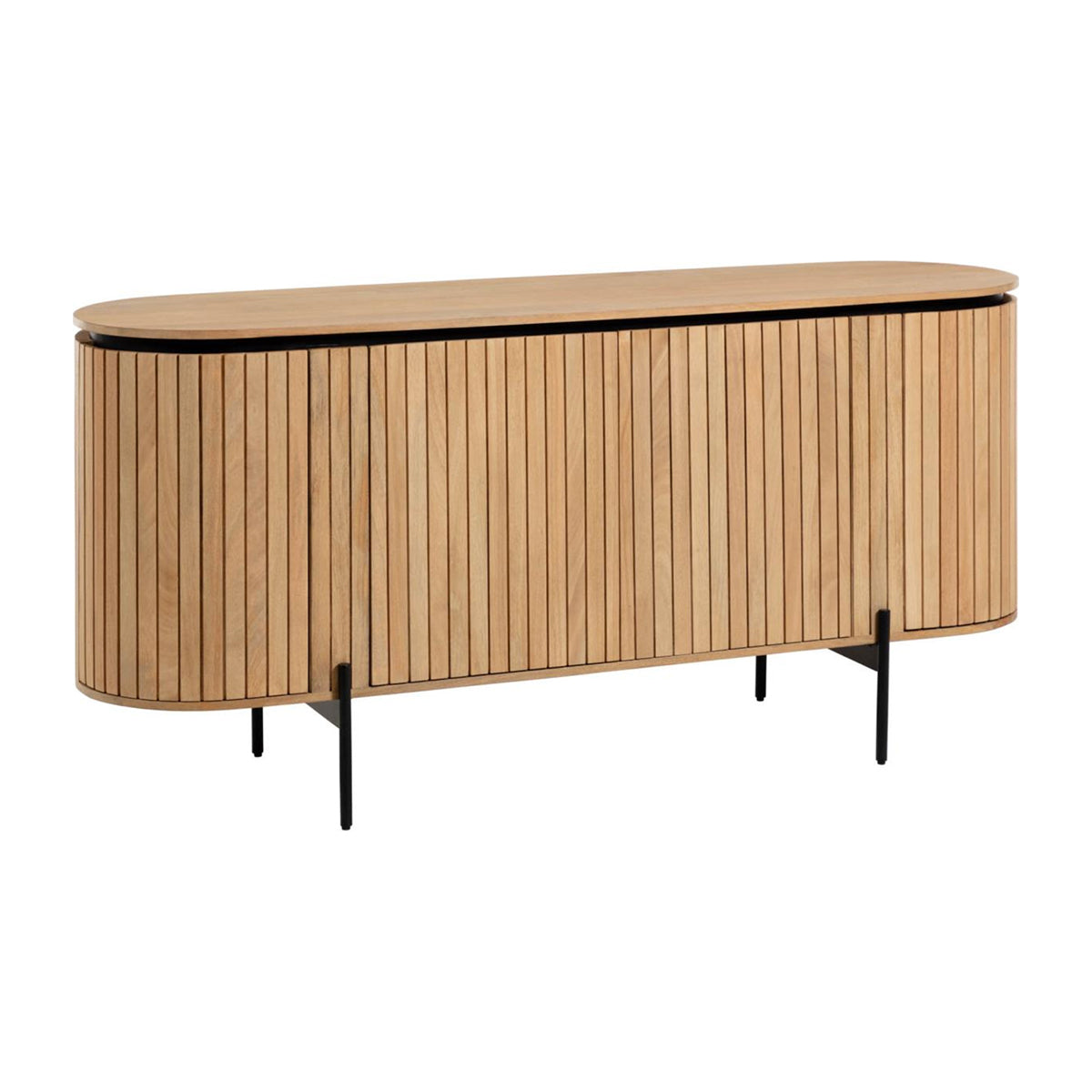 Kave Home Licia Sideboard - Modern Wood Buffet Cabinet with 2 Doors & 4 Drawers for Dining Room Storage | Perfect for Living Room, Entryway, and Home Office Organization