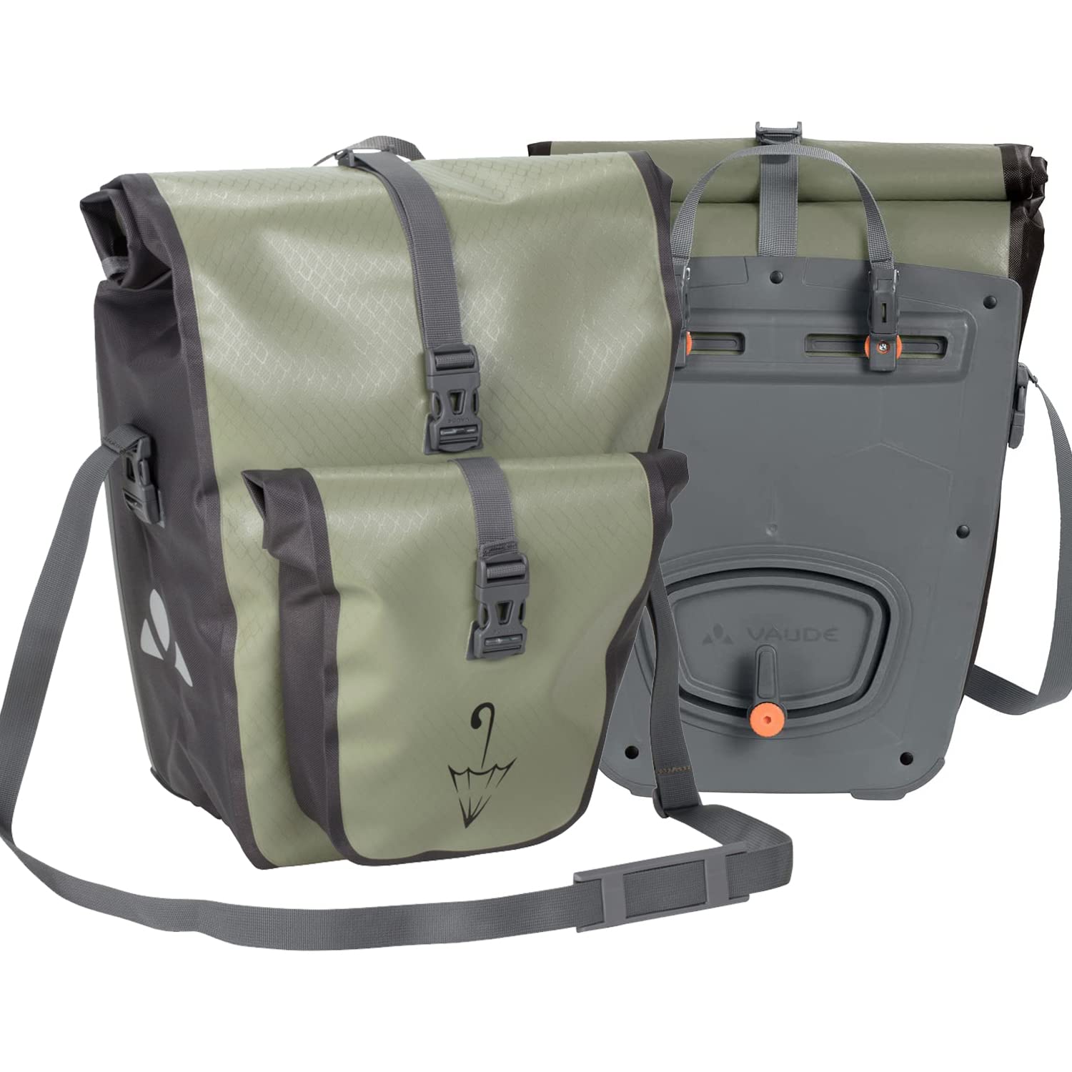 VAUDE Aqua Back Plus Waterproof Rear Pannier Bags for Bicycle Touring & Commuting - Special Edition (Fango SE, One Size) - Ideal for Cycling Adventures, Urban Commute & Outdoor Travel