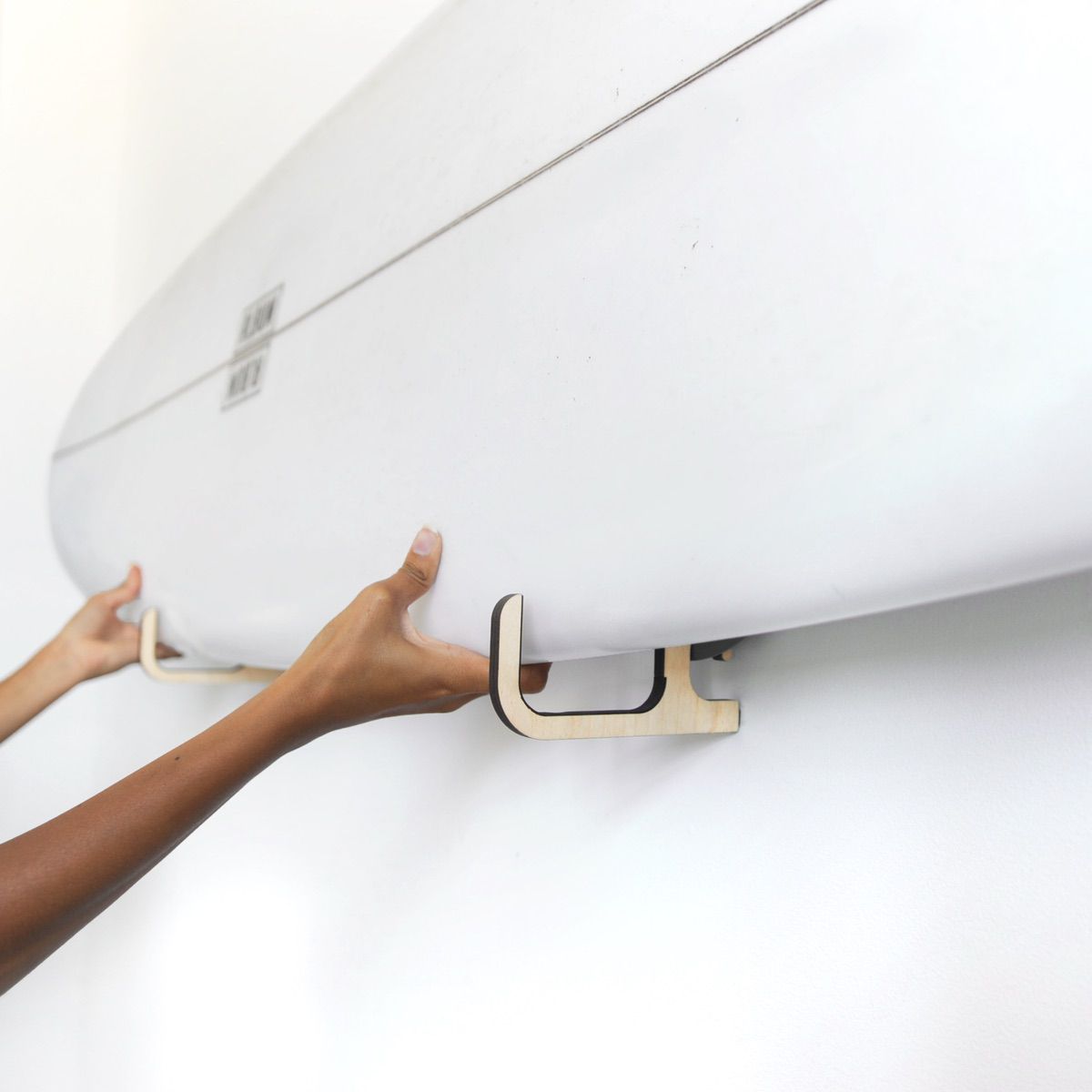 Shepps/Gnarwall Acrylic Horizontal Surfboard Hanger - Wall Mounted Board Rack & Hook for Surf, Skate, Snowboard Storage - Perfect for Garage, Bedroom, or Beach House Organization