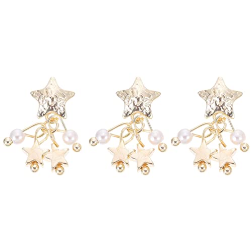 FOMIYES 3D Star Nail Gems - 3Pcs Nail Art Studs & Charms with Tassel for DIY Nail Decorations | Perfect for Nail Art, Manicures, Party Makeup & Gift Giving