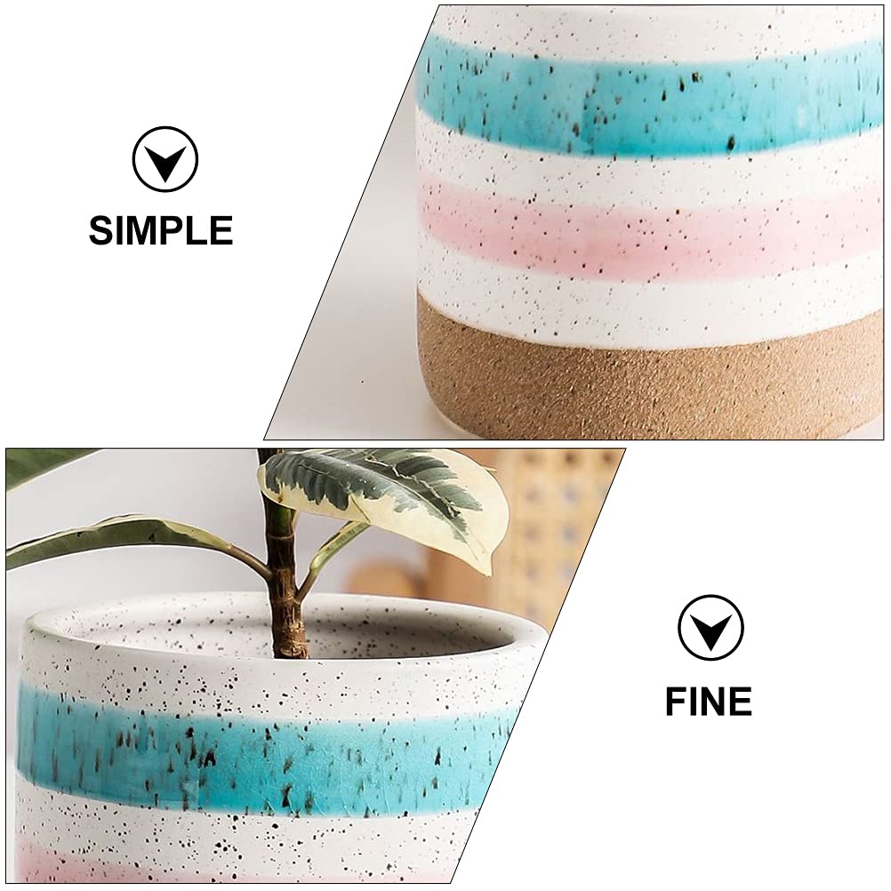 DOITOOL 2 Pack Ceramic Flower Pots - Small Decorative Planters for Succulents, Cactus, Herbs | Desktop Home Office Decor, Gift Idea for Plant Lovers