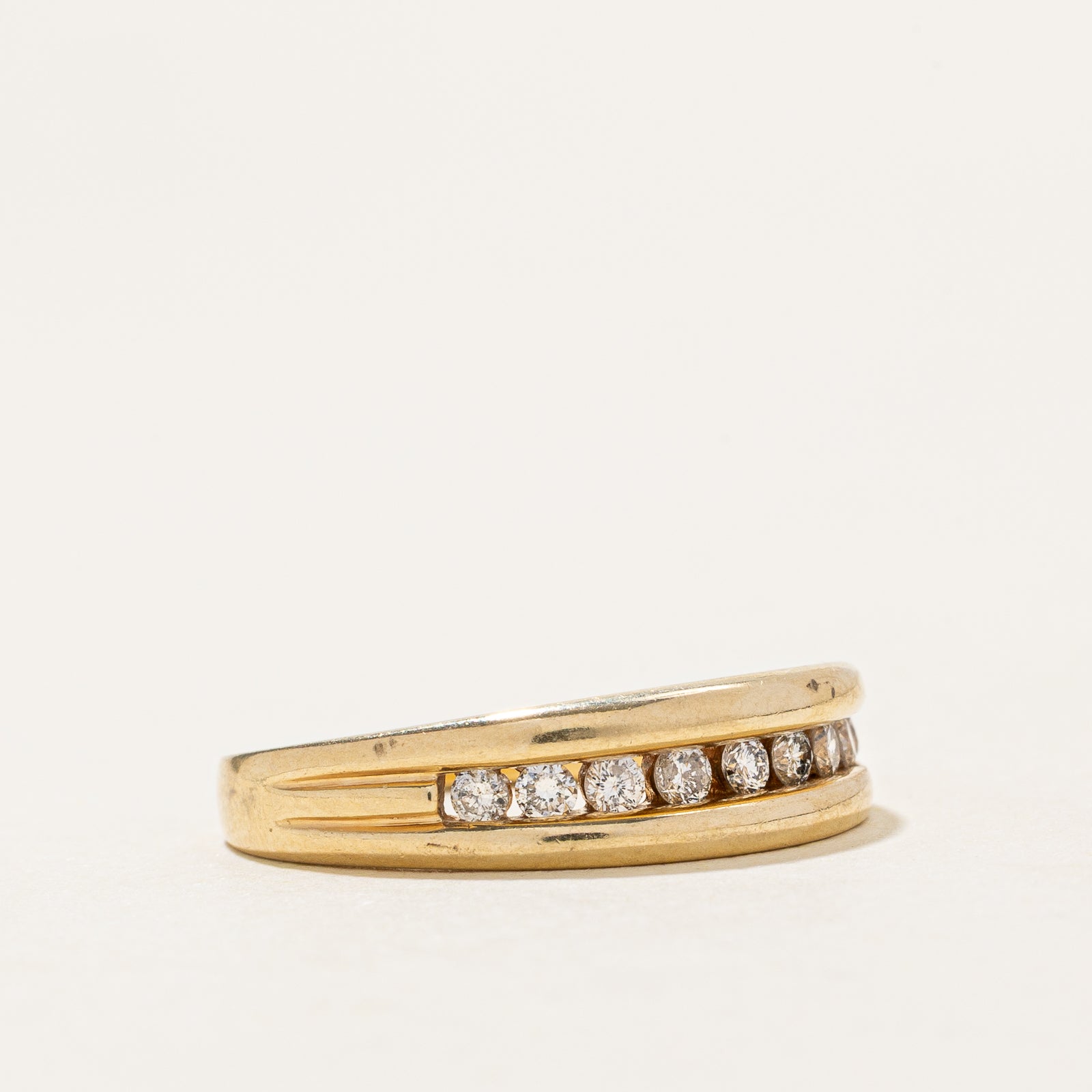 Channel Set Diamond Wedding Band - 0.24 Carat Total Weight (CTW) - Size 7 - Perfect for Engagement Rings, Anniversary Gifts & Bridal Jewelry