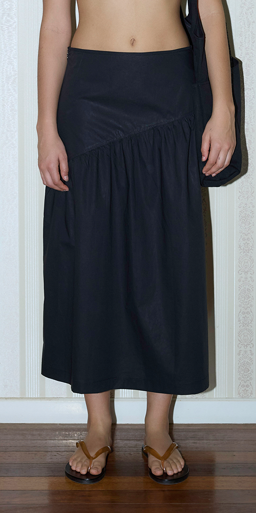 Black A-Line Skirt for Women - Elegant High Waist Flowy Midi Skirt for Office, Party & Casual Wear