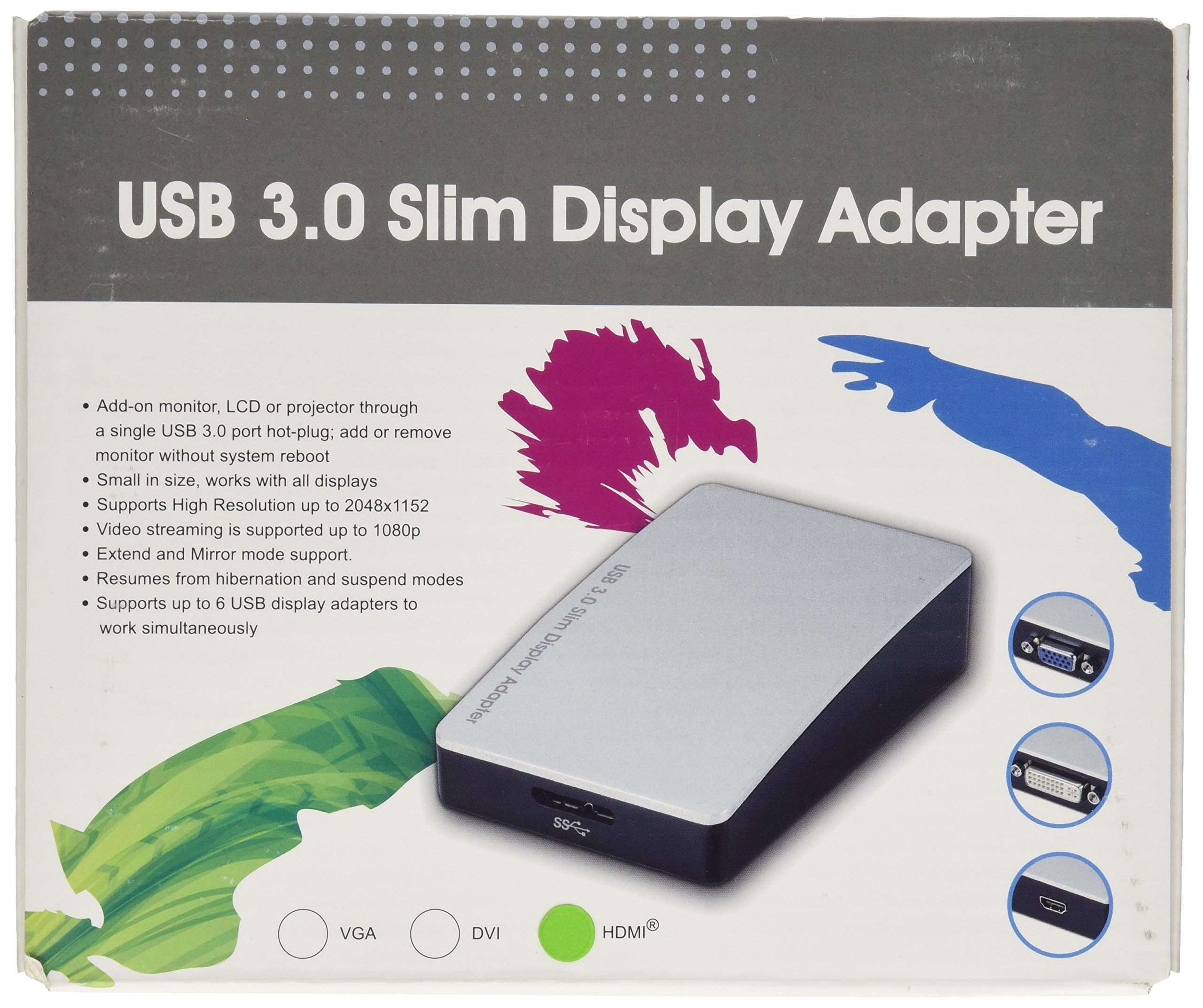USB 3.0 to HDMI Adapter 4K Ultra HD, Multi-Monitor Display Converter for Windows Laptop/PC - Dual Screen Setup for Work, Gaming & Home Theater