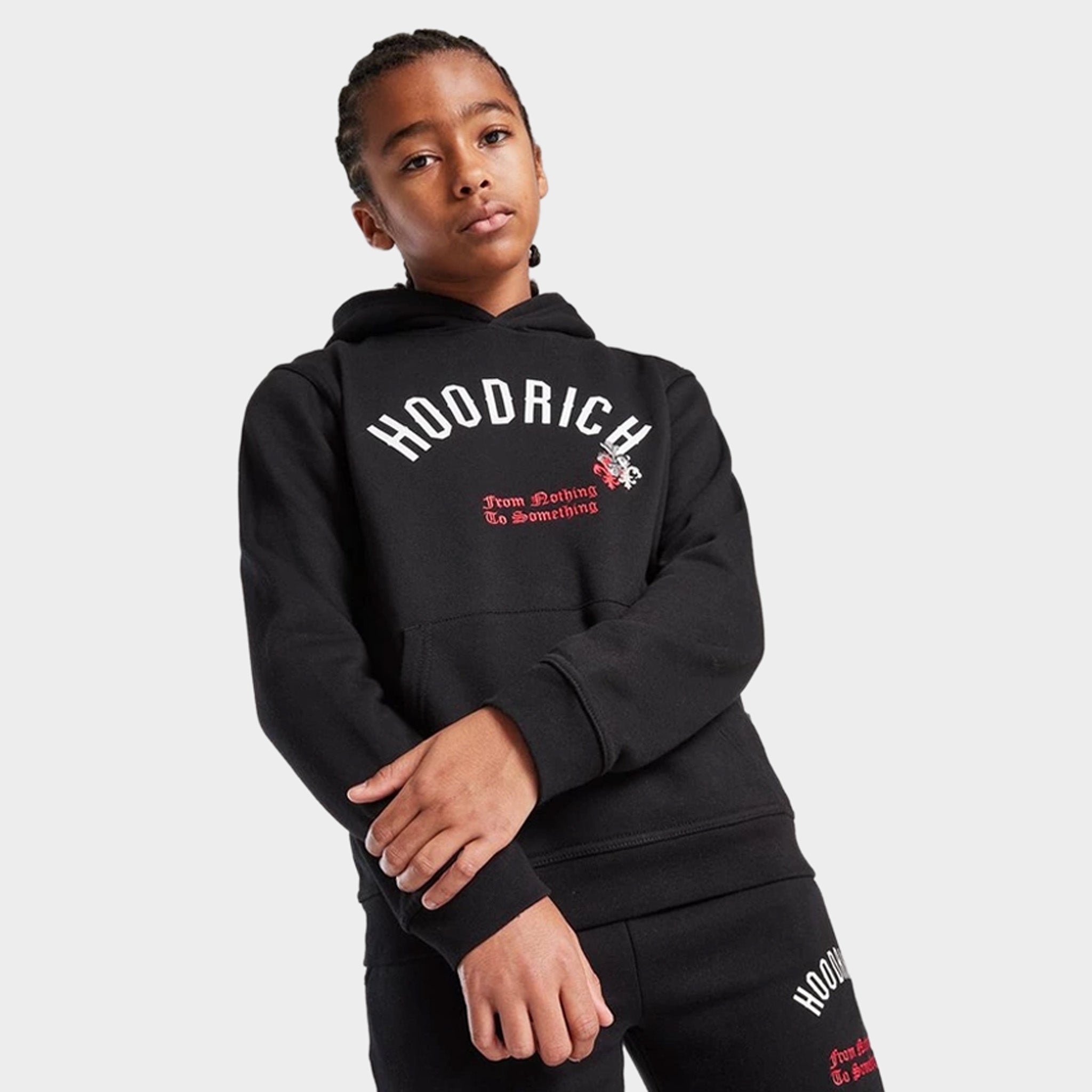 Hoodrich Junior Boys' Shadow Hoodie - Black & White | Lightweight Cotton Blend | Streetwear Fashion for Teens | Perfect for School, Sports & Casual Outings