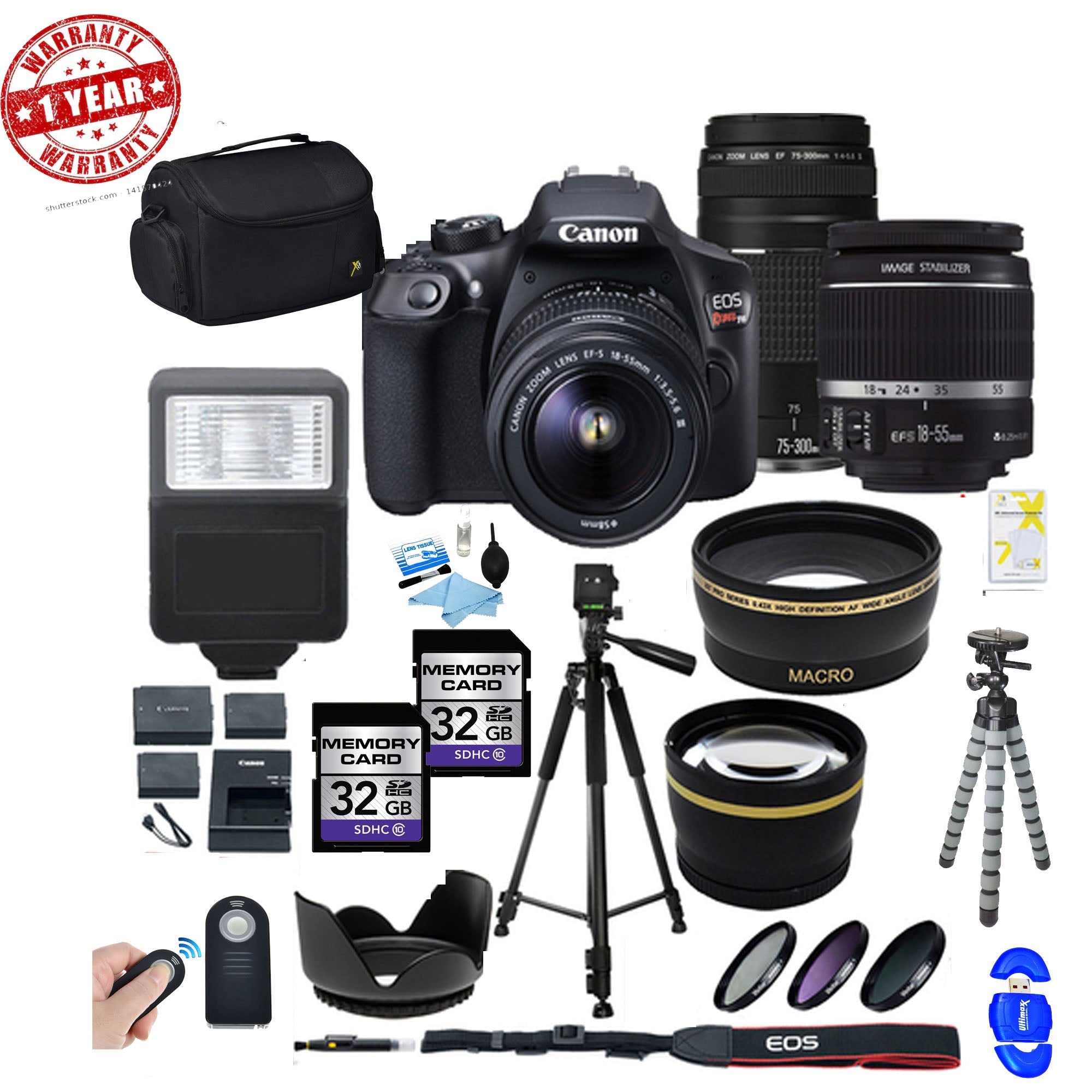 Canon EOS Rebel T6/2000D DSLR Camera Bundle with 18-55mm & 75-300mm III Lenses - Perfect for Photography Beginners, Travel & Portrait Shooting
