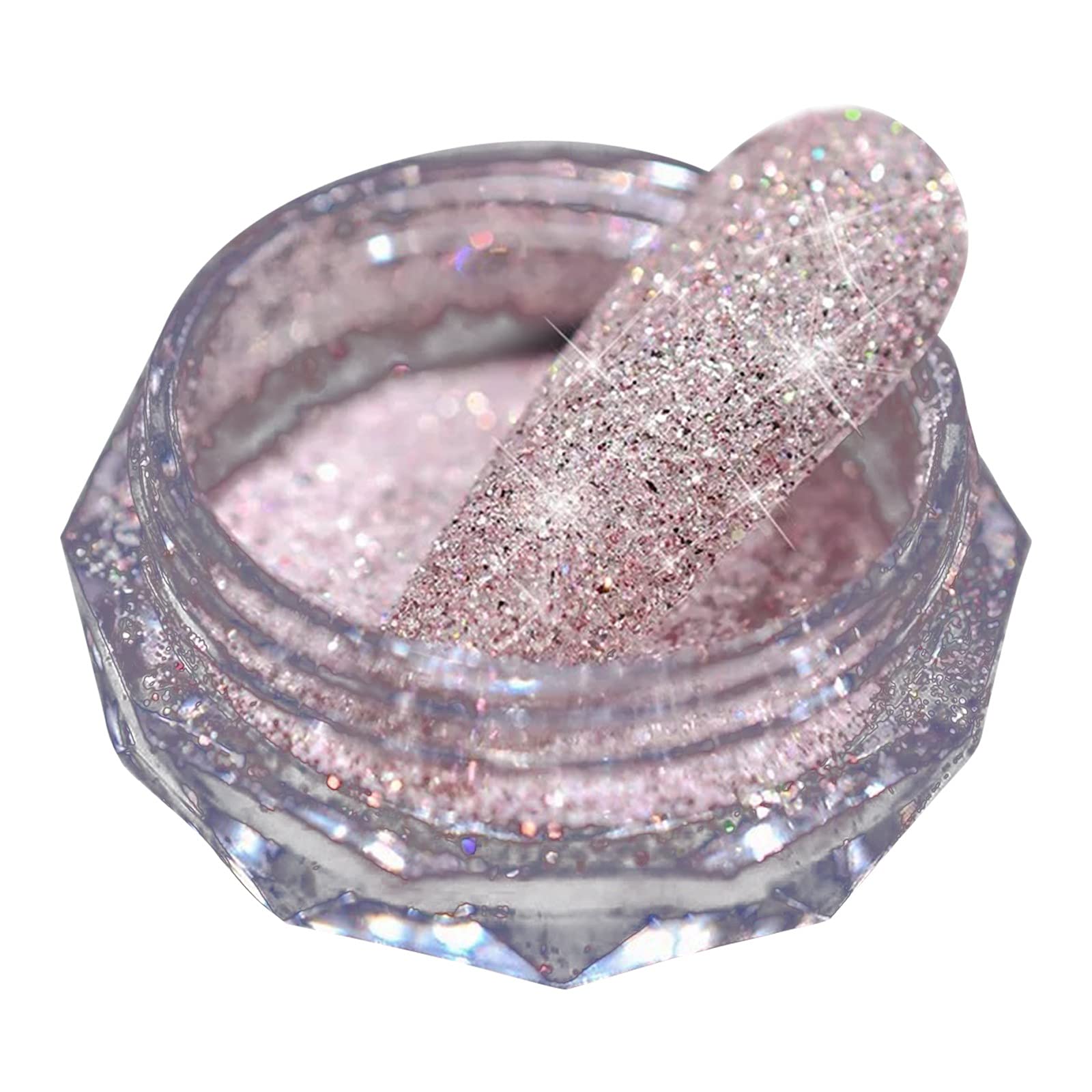 1pc Nail Art Mirror Pigment Powder - Rose Gold Shining Chrome Glitter for Nails (F) | Professional Nail Design, Manicure, Pedicure & DIY Nail Art Decoration