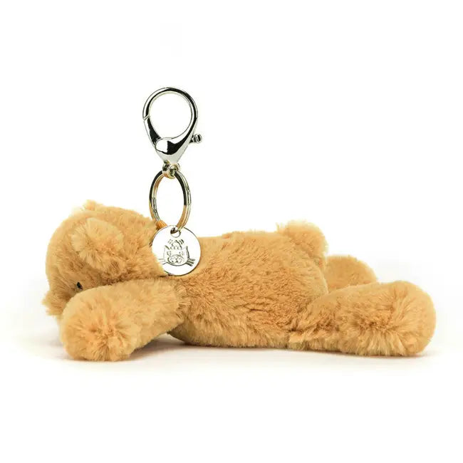 Jellycat Smudge Bear Plush Keychain - Adorable Soft Teddy Bear Bag Charm for Kids & Adults - Perfect for Backpacks, Purses, and Gift Giving