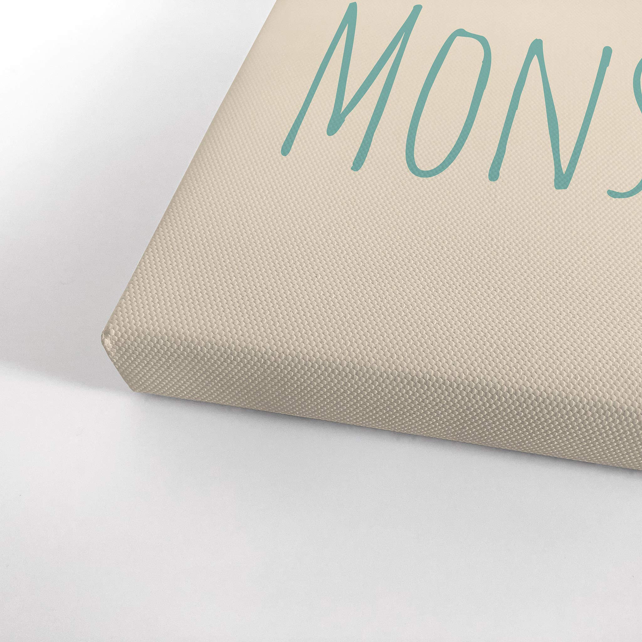 My Little Monster Lettering Cream Canvas Print - 17x11 Inch Kids Room Wall Art, Nursery Decor, Baby Room Decor | Ready to Hang, Made in USA | Perfect for Children's Bedroom, Playroom & Daycare Center