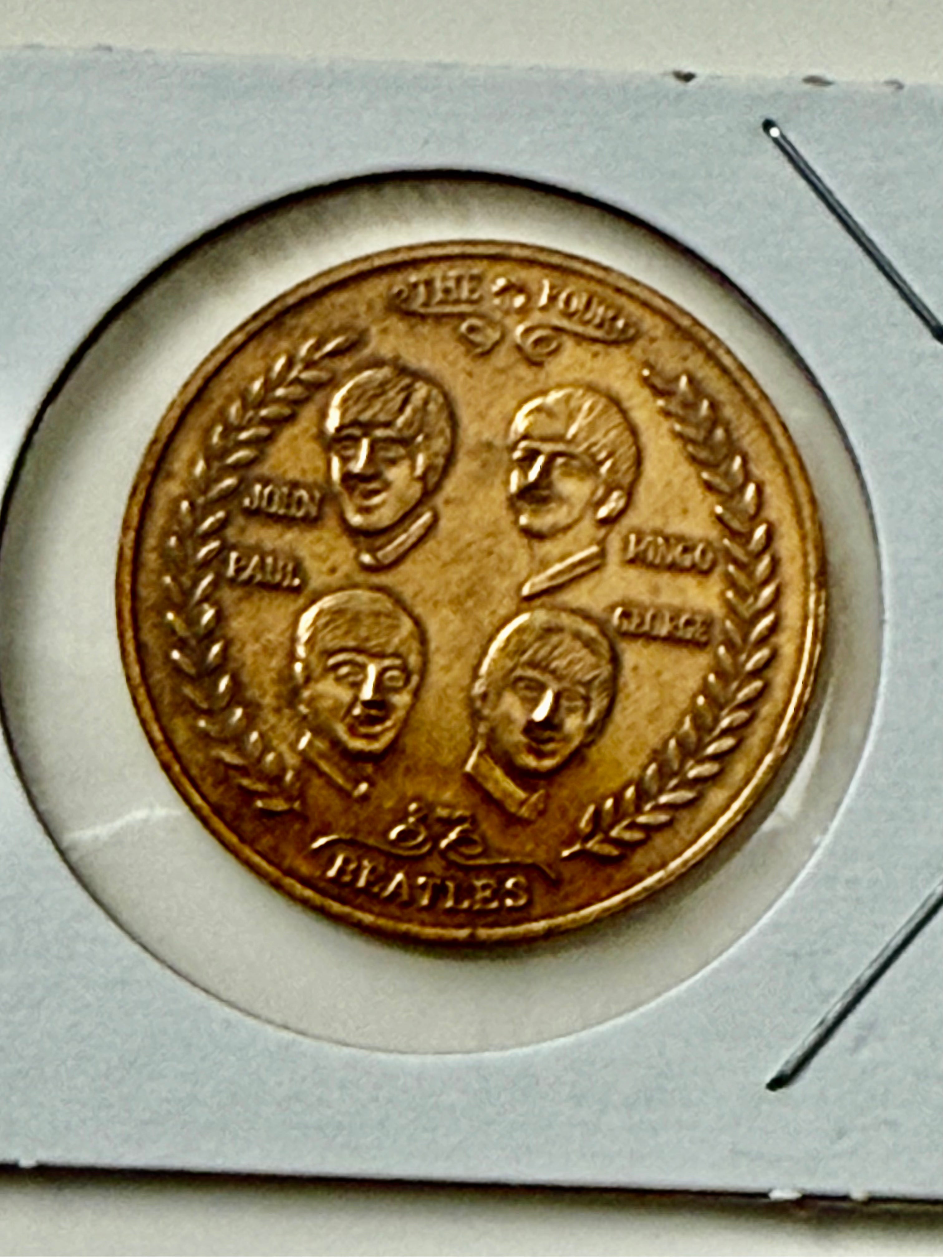 Vintage Beatles Collectible Coin (1964) - Original Fab Four Memorabilia | Limited Edition Music Memorabilia for Beatles Fans, Collectors & Gift Ideas | Perfect for Display, Music Room Decor & Beatles Memorabilia Collection