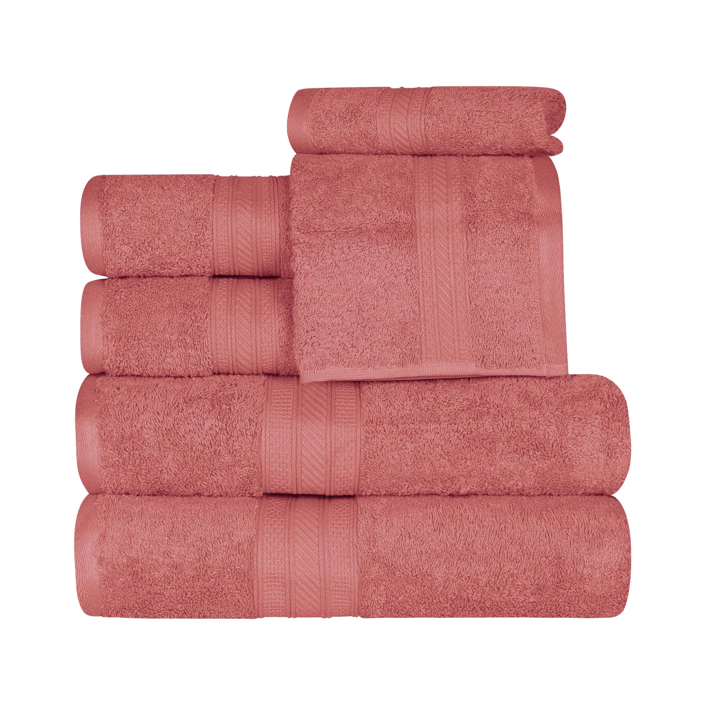Premium Atlas Cotton Plush Heavyweight Luxury 6-Piece Bath Towel Set - Ultra Soft & Absorbent for Spa, Hotel & Home Bathroom Use