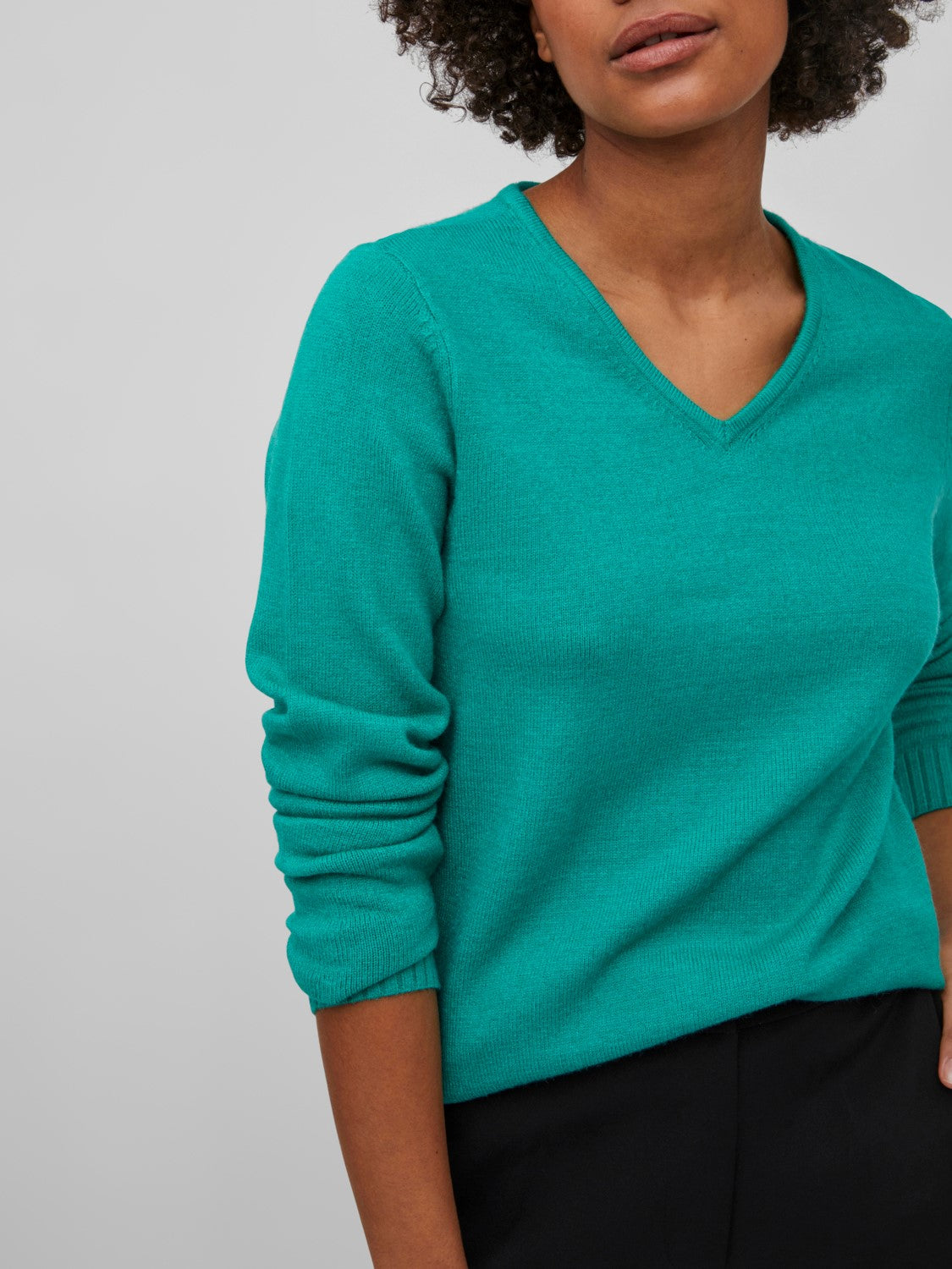 Miela V Neck Jumper Sweater for Women - Alhambra Dark Melange Knit Pullover | Casual Winter Warm Tops for Office, Dating & Everyday Wear