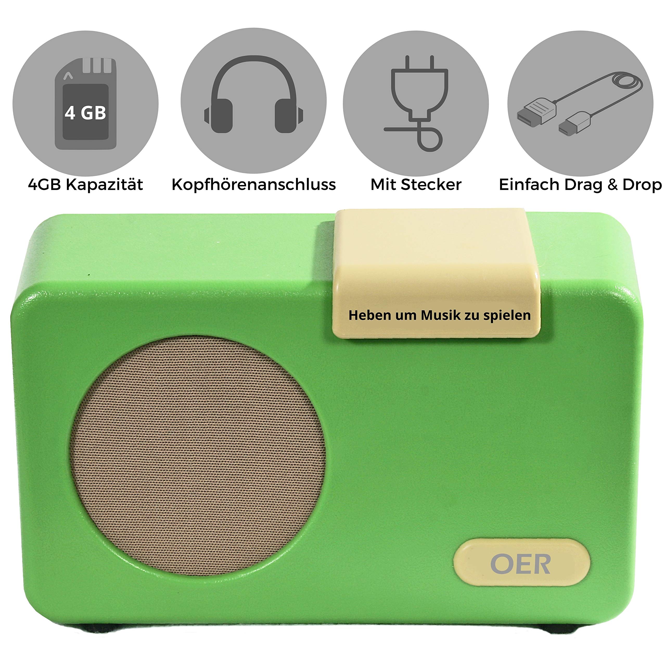 OER Easy-to-Use Music Player for Dementia & Alzheimer Patients - Senior-Friendly Radio with Simple Controls, Dementia Aid & Thoughtful Gift for Elderly Care (Perfect for Nursing Homes, Memory Care & Home Use)