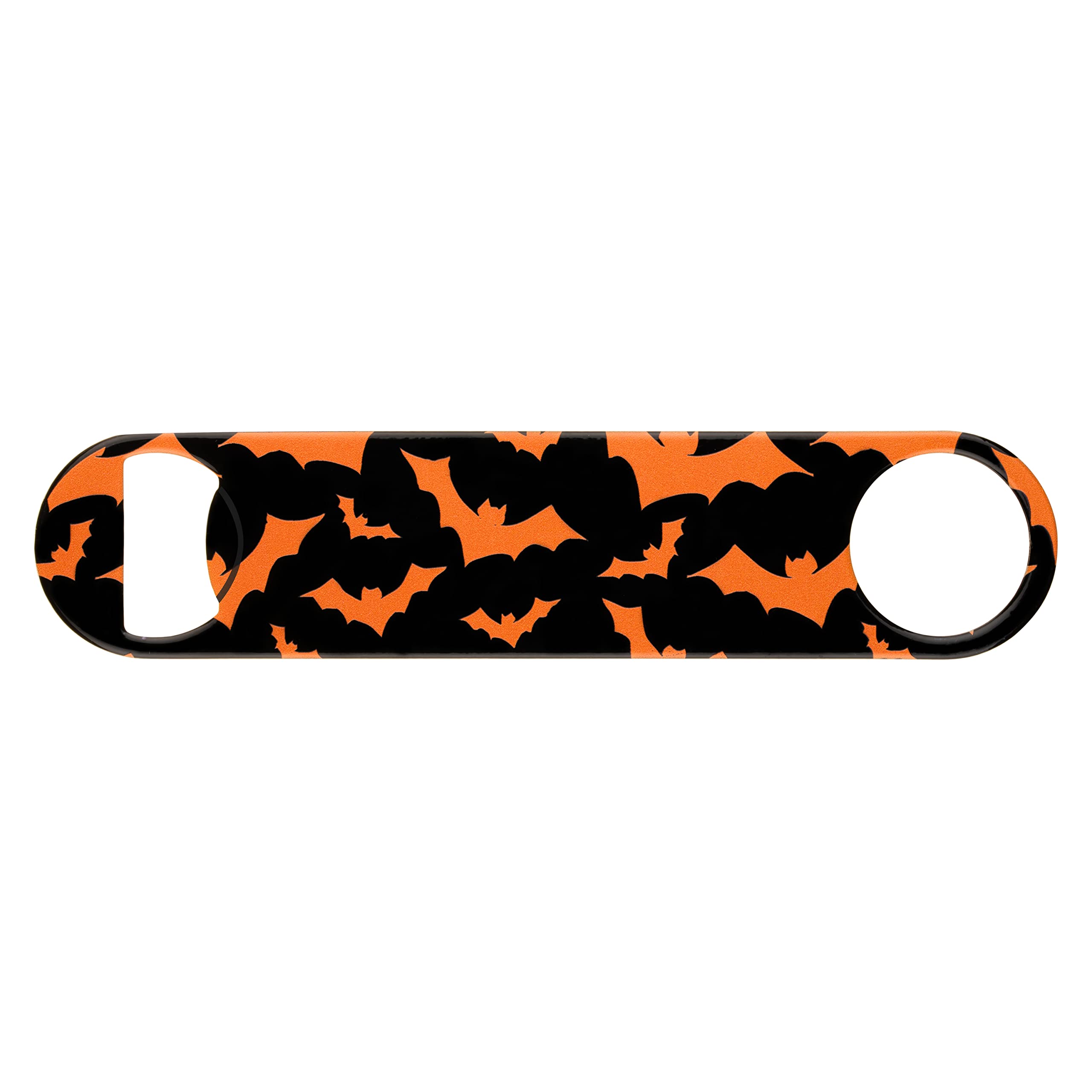 Halloween Bats Pattern Powder Coated Steel Bottle Opener - Durable Metal Beer Bottle Cap Remover for Halloween Party, Home Bar & Outdoor BBQ Accessories