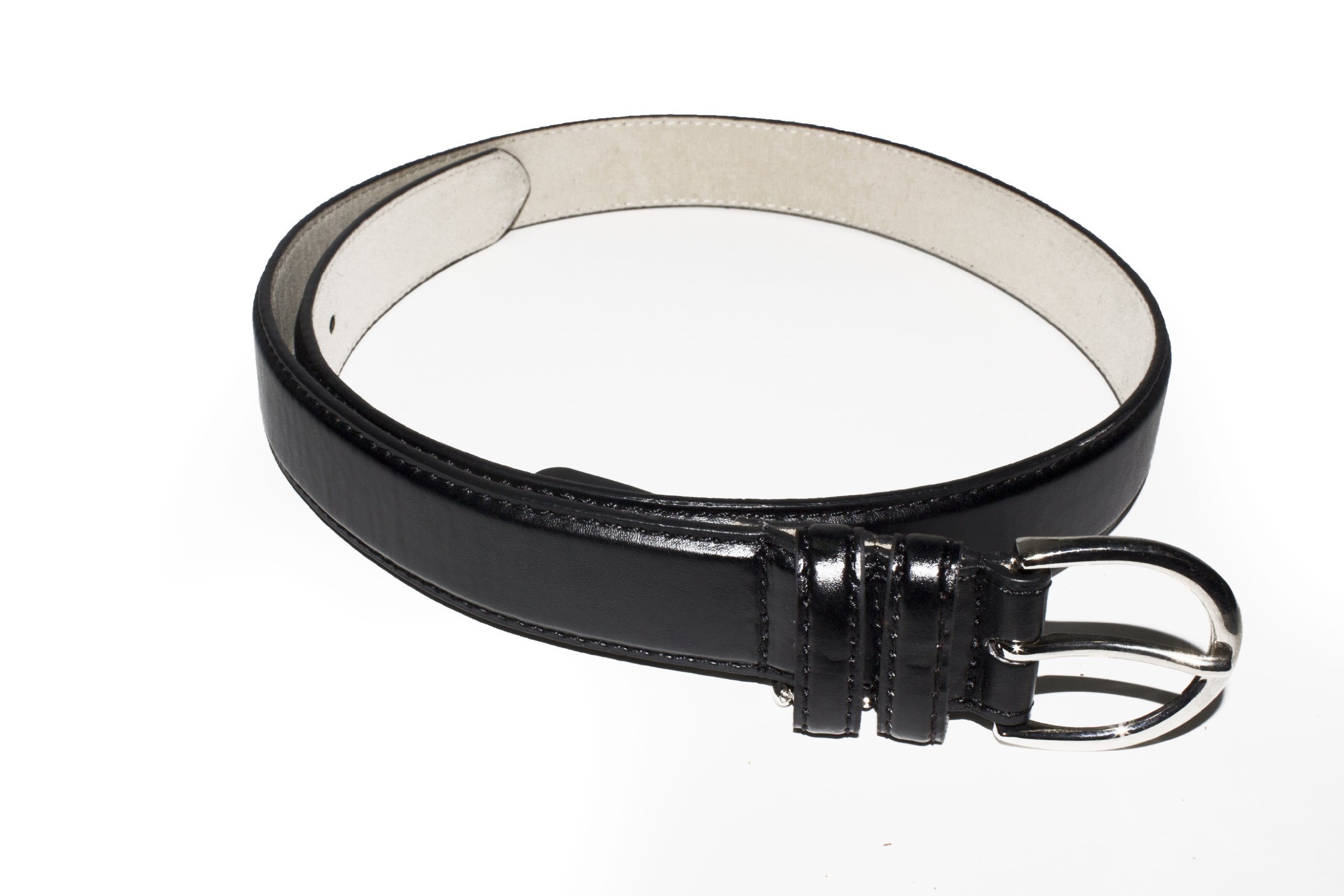 Leatherboss Women's Black Leather Dress Belt - Stylish & Adjustable for Office, Formal Wear & Everyday Outfits
