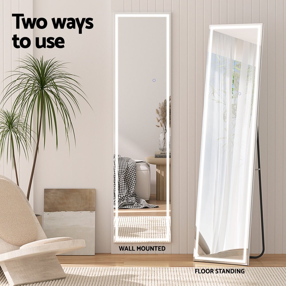 Full Length LED Floor Mirror with Lights - Modern Wall Mirror for Home Gym, Bedroom, and Dressing Room Decor