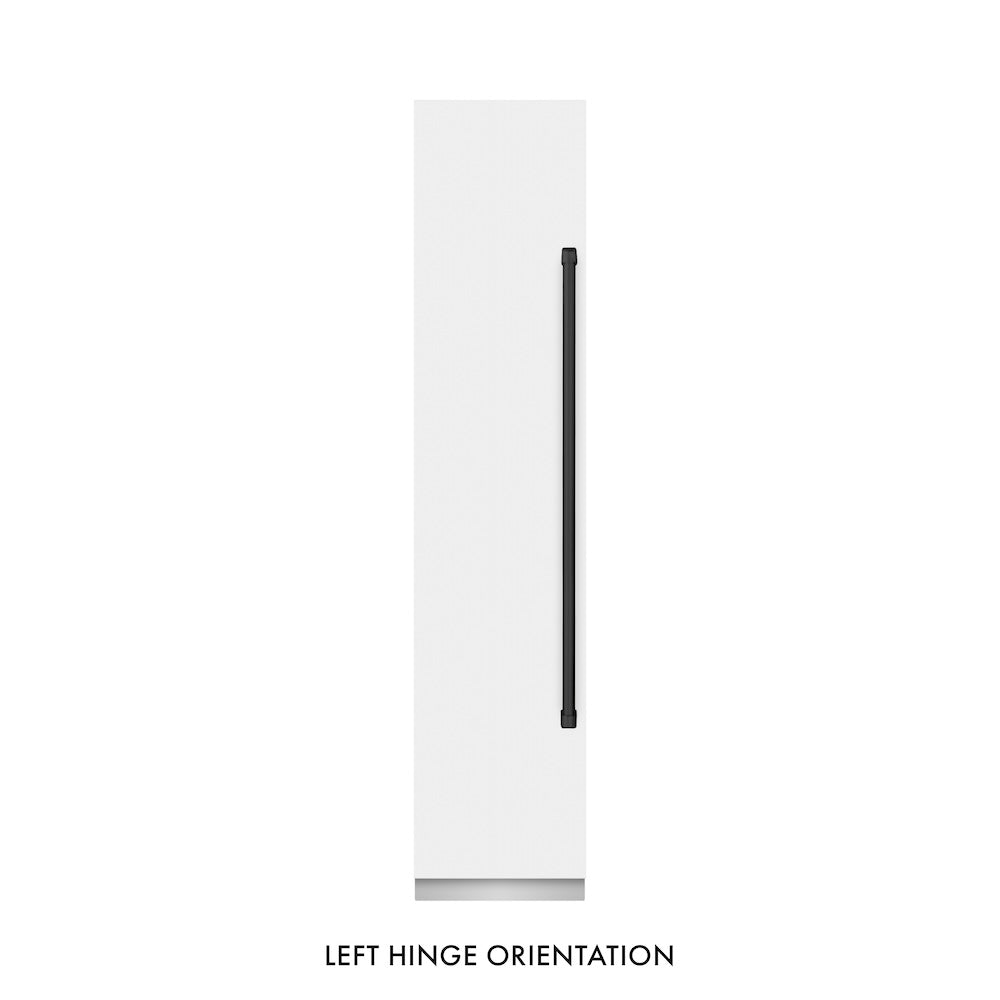 ZLINE Autograph Edition 18 Inch 8.6 Cu Ft Left Hinge Column Freezer - White Matte Finish with Graphite Gray Interior & Matte Black Accents (RCFVLZ WM 18 MB) | Perfect for Home Kitchen, Basement, or Garage Storage