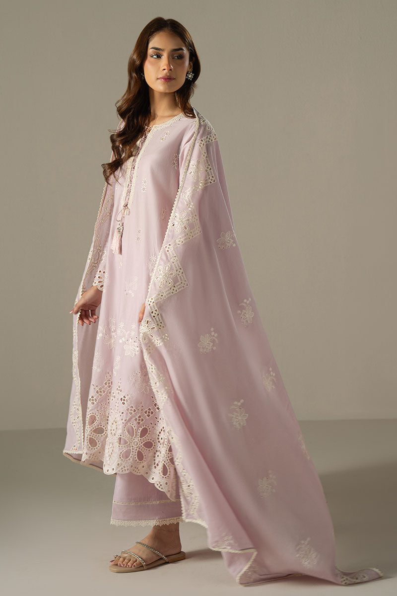 LILAC BLOOM 3-Piece Chikankari Suit Set - Hand Embroidered Floral Kurti with Dupatta & Pants - Traditional Indian Ethnic Wear for Women - Perfect for Weddings, Festivals & Special Occasions