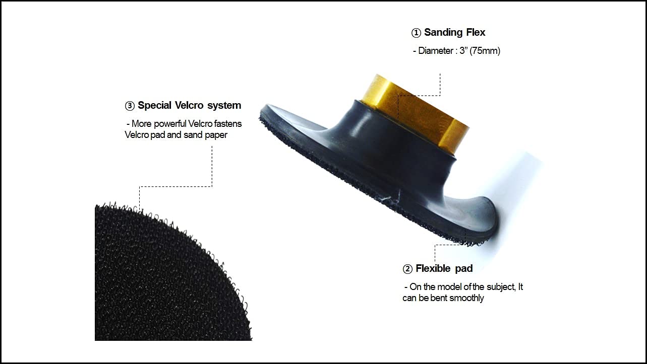 Manpa MP21-19-3 3-Inch Heavy Duty Rubber Sanding Flex Loop Pad for Angle Grinder - Perfect for Woodworking, Metal Polishing & Surface Preparation
