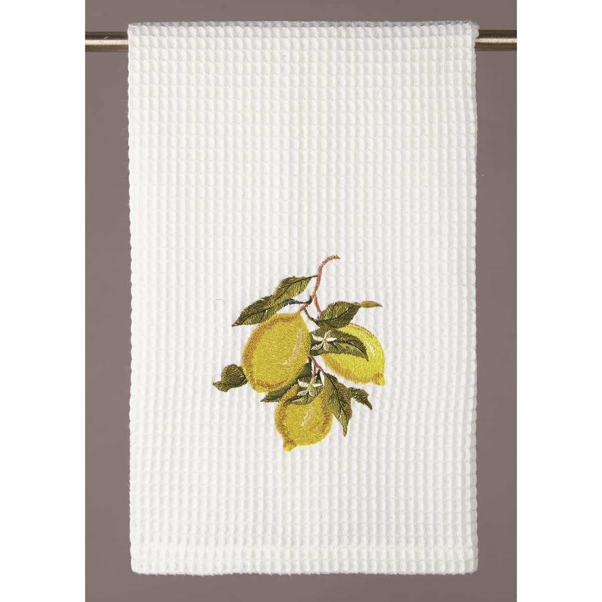 Premium 16x25 Inch Lemon Waffle Weave Kitchen Towels (Pack of 4) - Absorbent & Quick-Drying Dish Cloths for Cooking, Cleaning & Decor - Peking Handicraft 04SJM8379WC
