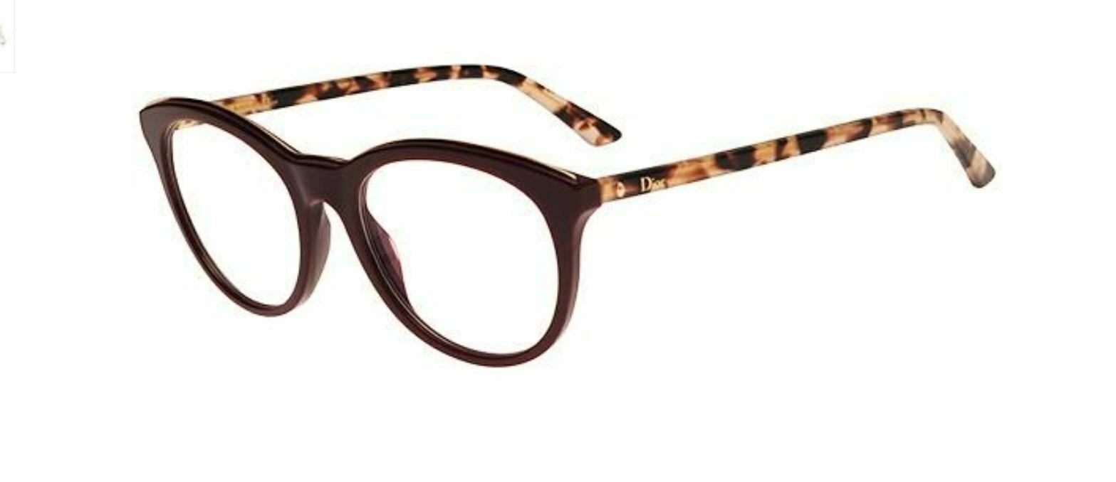 Christian Dior Montaigne 41 0CIV Burgundy Havana Eyeglasses - Luxury Designer Optical Frames for Women & Men - Perfect for Office, Reading & Fashion Accessories
