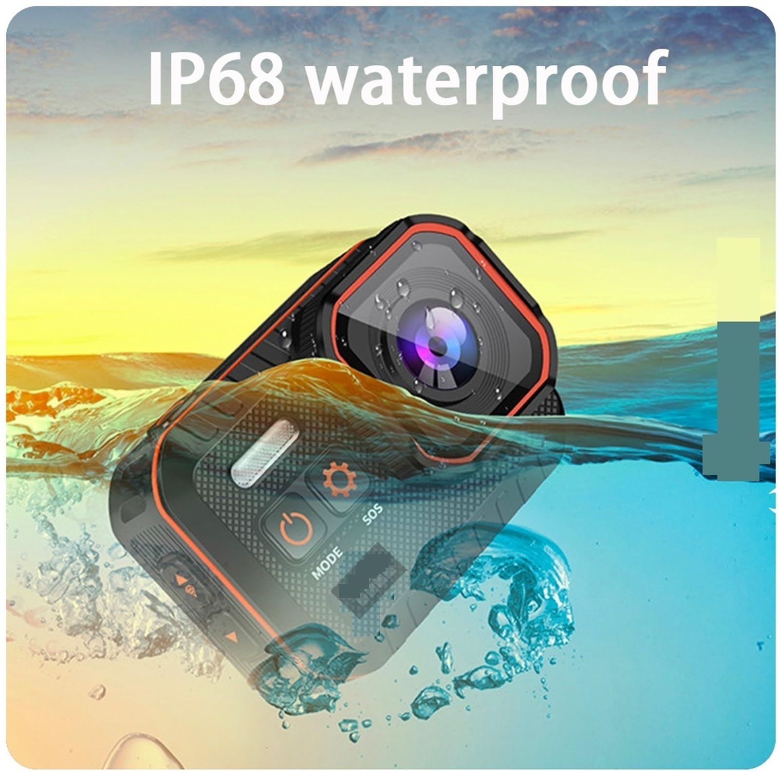 4K60FPS Waterproof Action Camera with Remote Control & LCD Screen - Sports Helmet Cam for Cycling, Skiing, Diving & Driving (Memory Card Not Included)