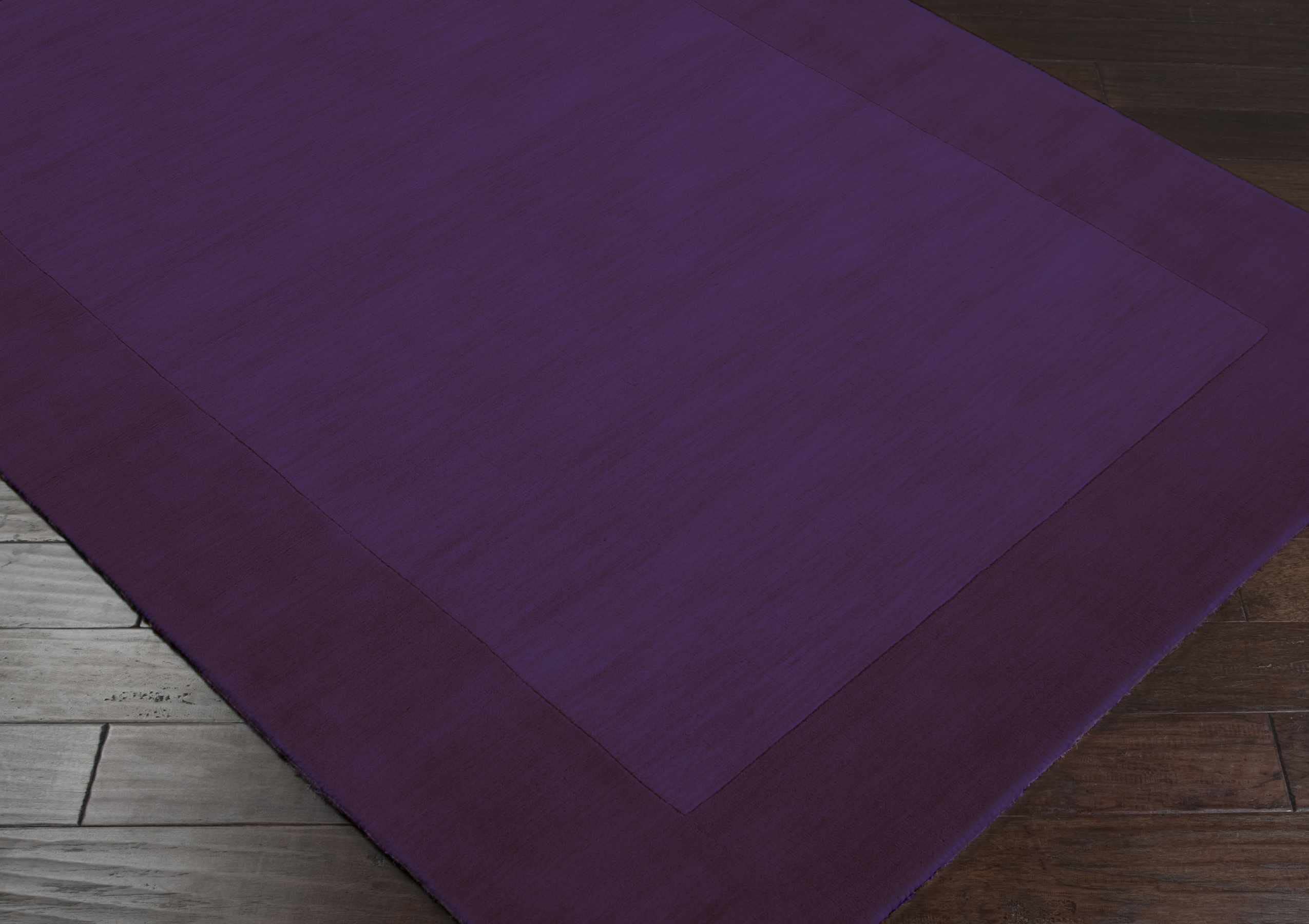 Premium Greene Wool Area Rug for Living Room & Bedroom - Solid Border Design in Purple - 8' x 11' Size - Soft & Durable Home Decor for Cozy Spaces