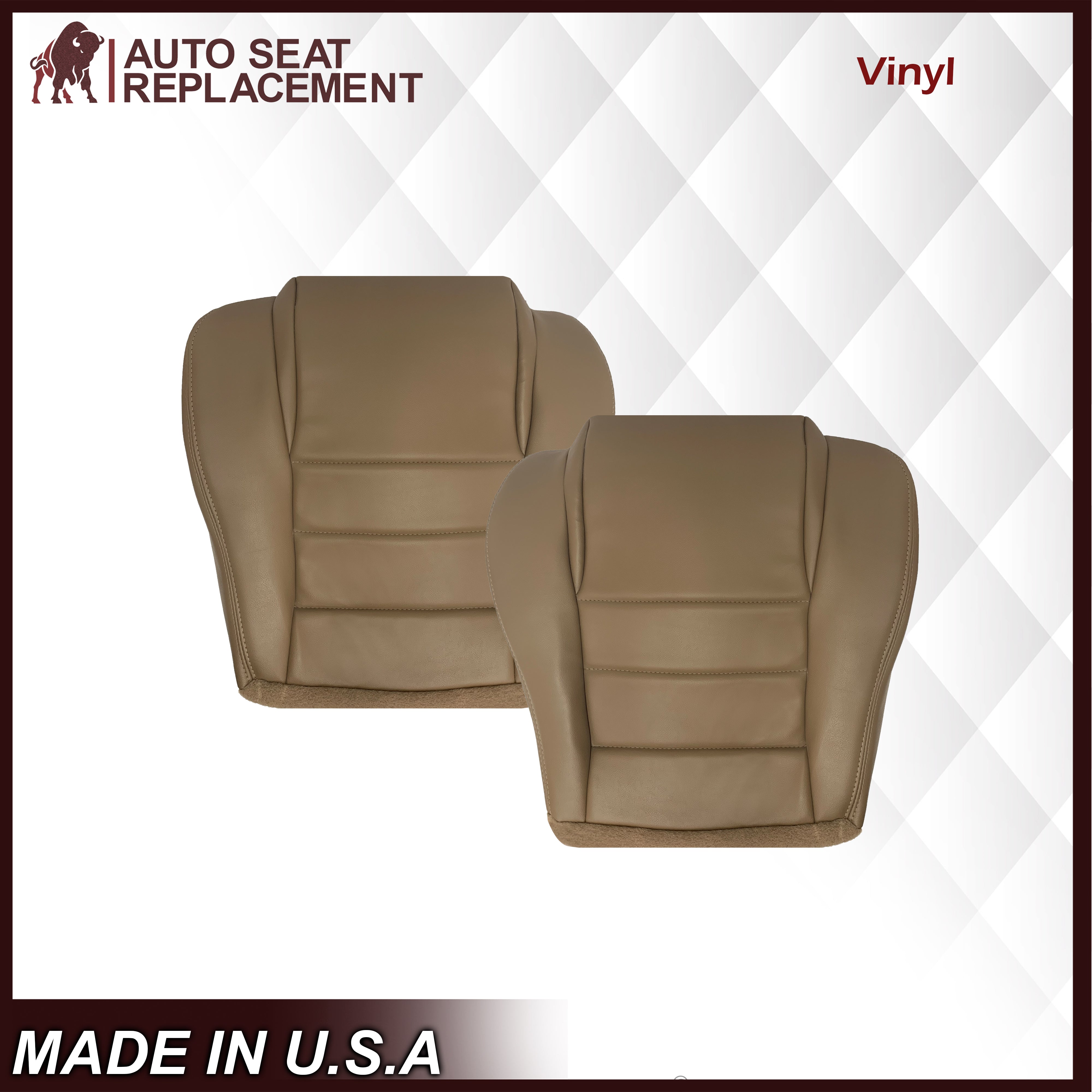 1994-1998 Ford Mustang Replacement Seat Covers - Premium Tan Leather Seat Covers for Classic Mustang Models | Perfect for Car Restoration & Interior Upgrade