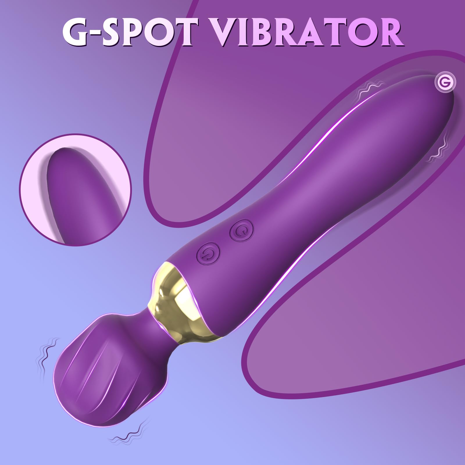 Premium 24-Speed Vibrating Wand Massager with Dual 4D Motors - Waterproof Purple Adult Toy for Women - Perfect for Sensual Massage, Couples Play & Solo Pleasure