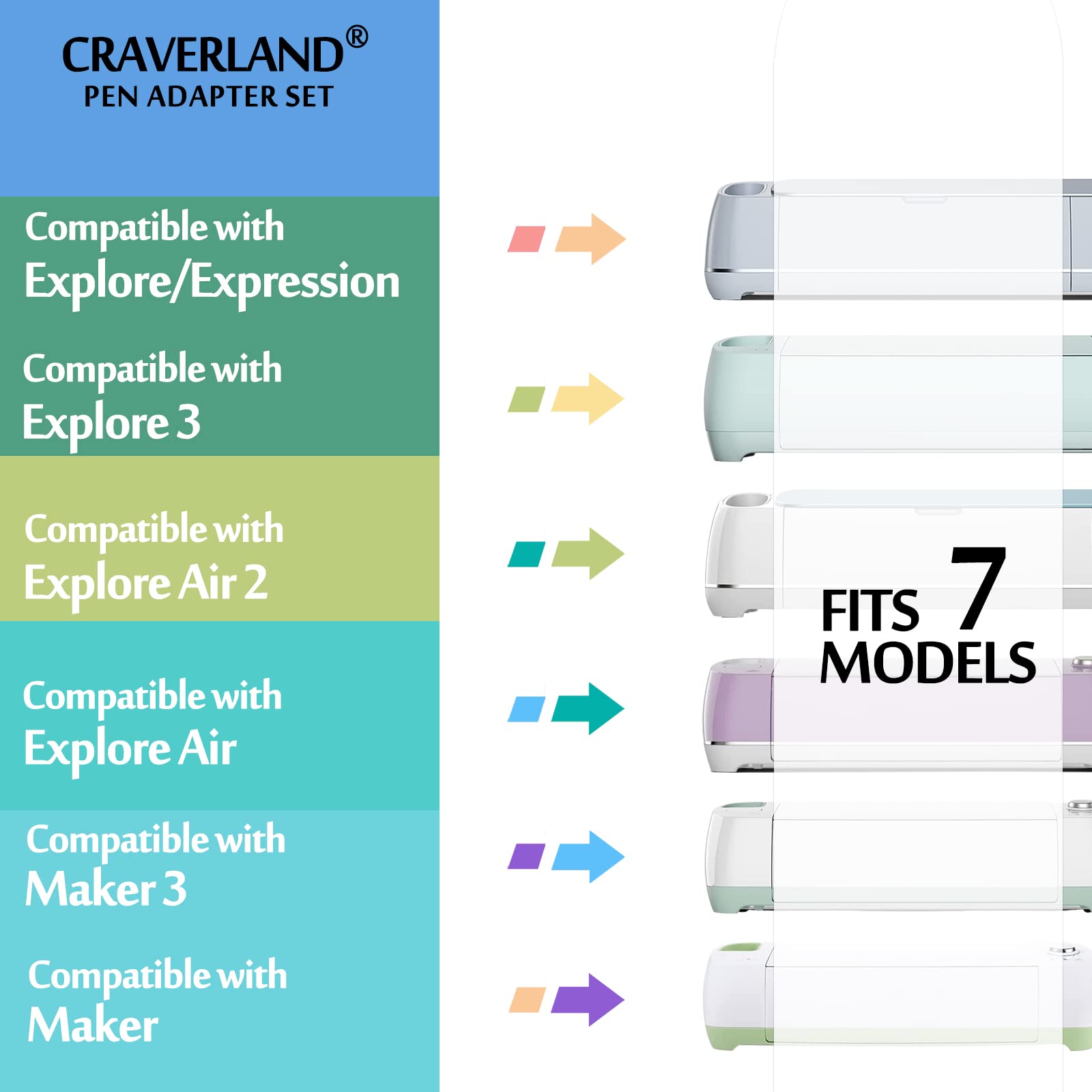 Premium Cricut Pen Adapter for Explore Air 3, Air 2, Maker 3 & Maker - 10 Pack Replacement Compatible with Cricut & Crayola Pens (Fine Line, Take Note Gel, Super Tips, Detailing Gel) - Perfect for DIY Crafts, Scrapbooking & Vinyl Cutting Projects