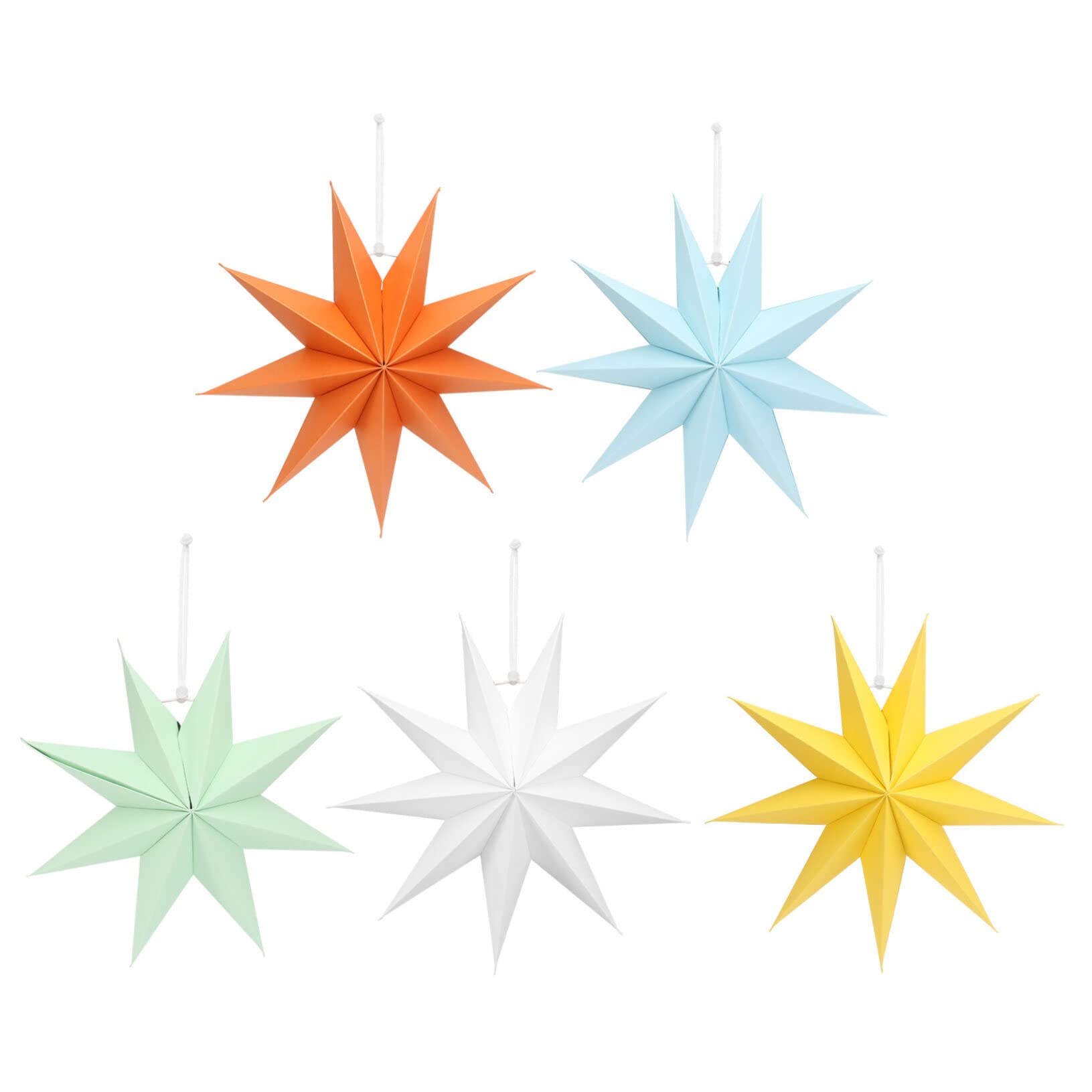 Yardwe 5-Piece Colorful Paper Lantern Set - Christmas Nativity Star Decorations, Party & Origami Lighting for Home, Wedding, and Holiday Decoration | Hanging Lantern Props for Indoor/Outdoor Events