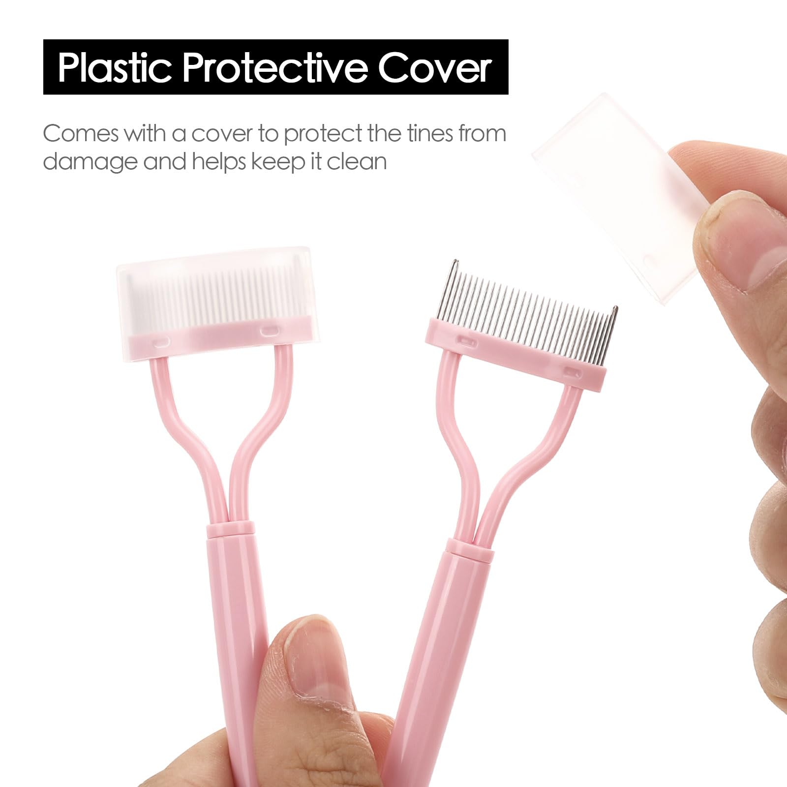 2 Pcs Eyelash Separator Tool - Mascara Brushes & Eyelash Comb for Perfect Lash Separation & Definition (Light Pink) | Professional Makeup Tool for Salon, Home Use & Travel