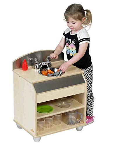 Modern Toddler Sink for Kids - Adjustable Height Learning Step Stool with Faucet - Perfect for Bathroom, Playroom & Montessori Education