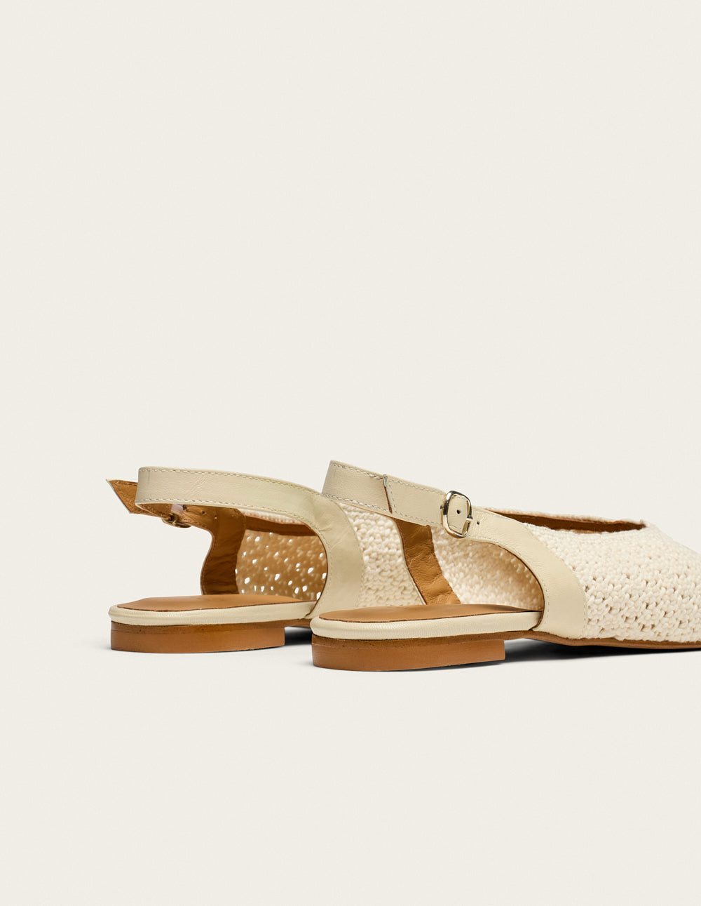 Ballerines Mahana Braided Beige Flats - Comfortable Women's Casual Shoes for Work, Office, and Everyday Wear