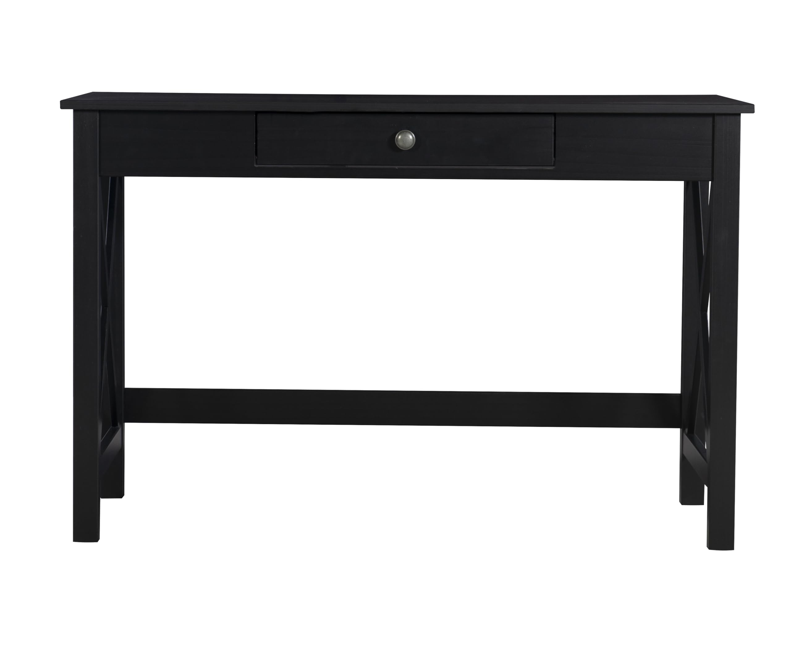 Linon Home Decor Nelson Laptop Desk - Black Modern Writing Desk for Home Office, Study & Workspace - Perfect for Small Spaces, Dorm Rooms & Bedside Use