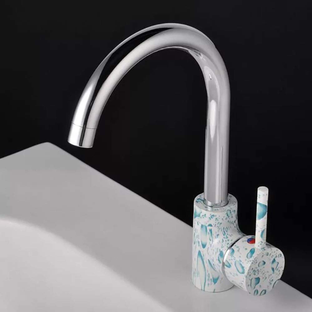 Copper Hot and Cold Washbasin with Ozone Sterilization - Chrome-Plated Rotatable Faucet with Lifting Technology for Modern Kitchen & Bathroom Sinks